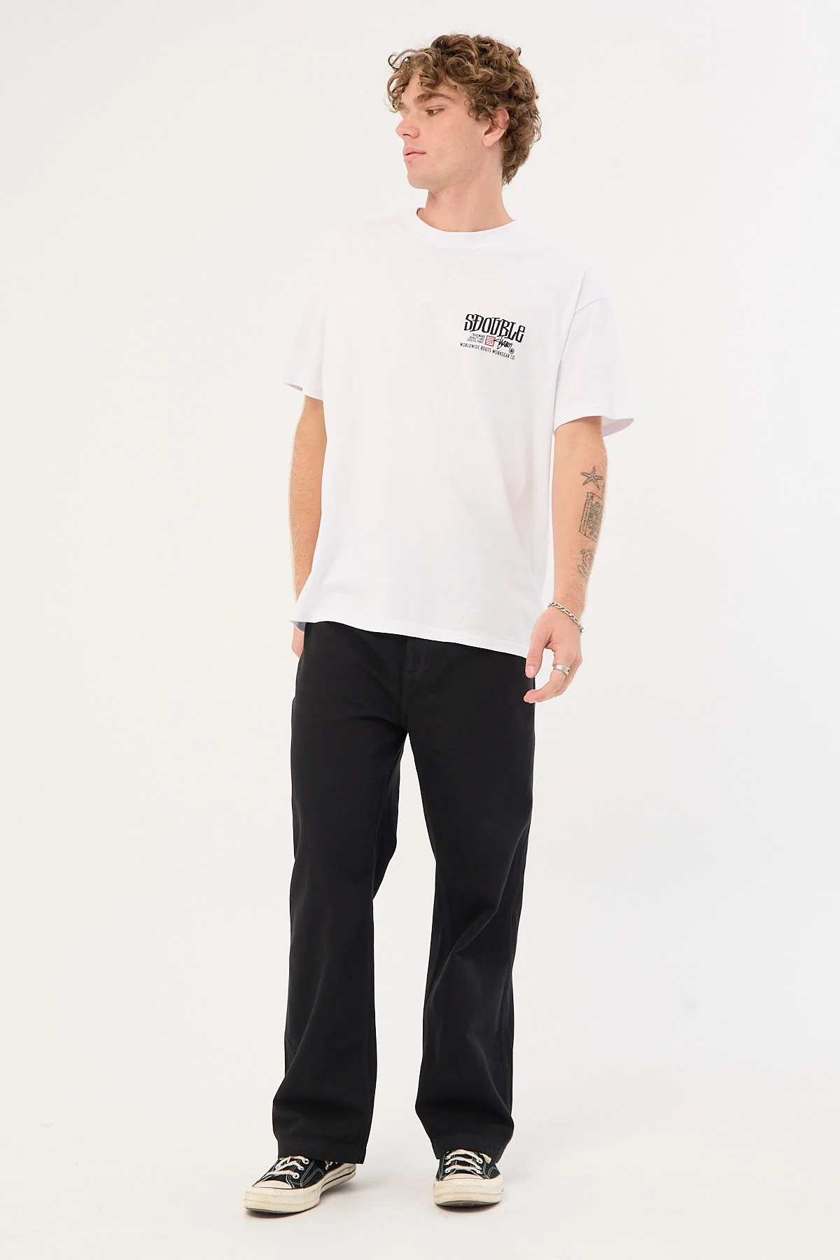 Sdouble Workgear SS Tee White - Image 2
