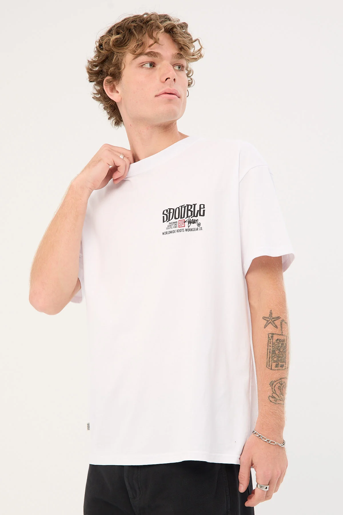 Sdouble Workgear SS Tee White - Image 4