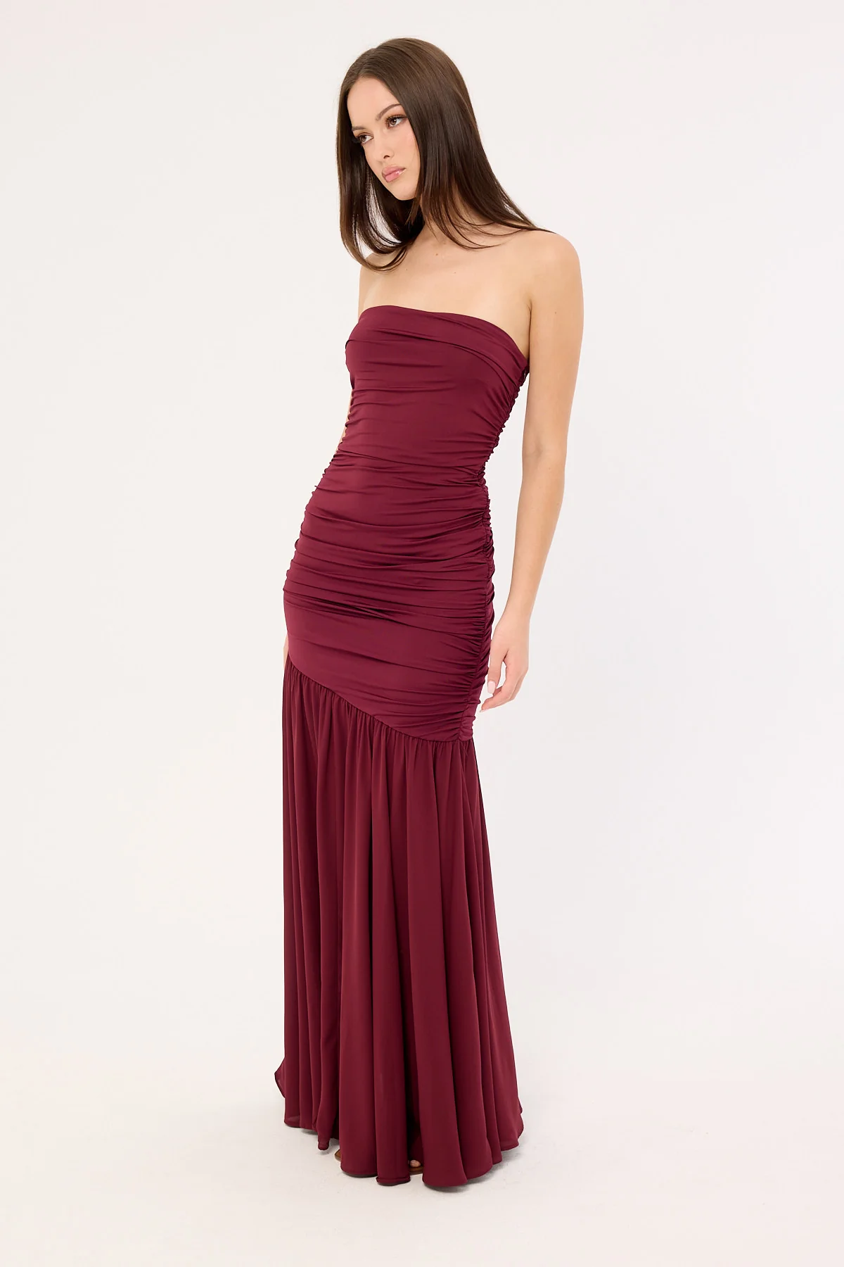 Sndys The Label Neve Strapless Maxi Dress Cranberry - Image 4