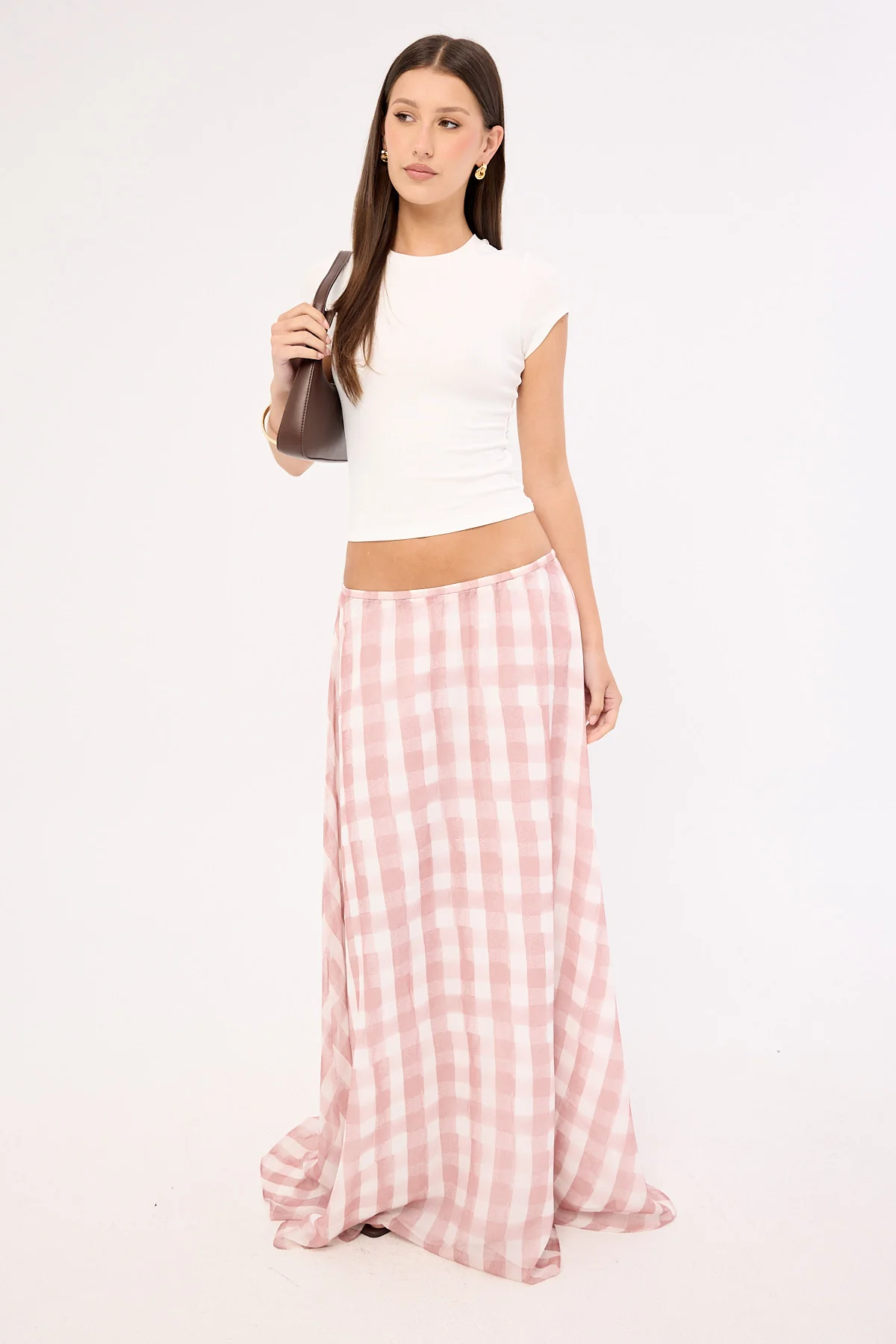 Sndys The Label Tallin Maxi Skirt Pink Gingham - Image 5
