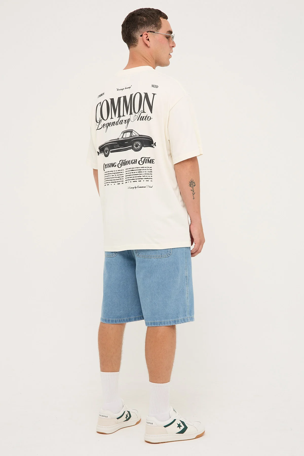 Sdouble EMB Denim Standard Short Mid Blue - Image 5