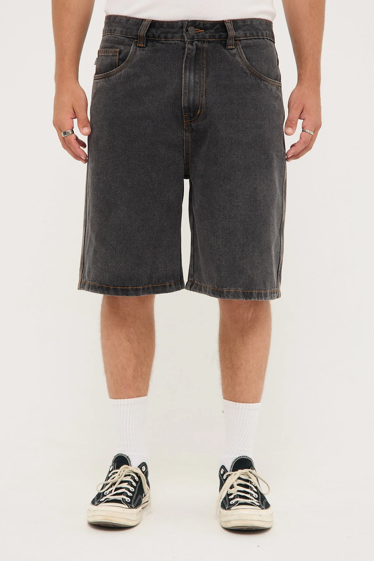 Sdouble EMB Denim Standard Short Blue Denim - Image 8