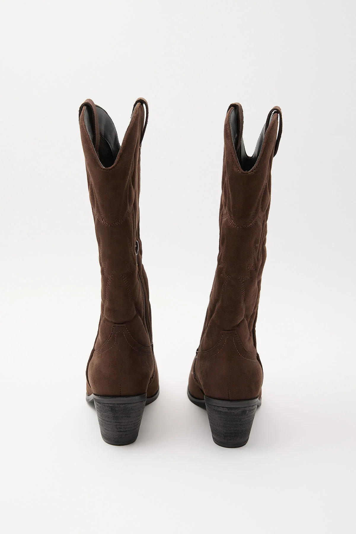Therapy Clayton Microsuede Cowboy Boot Chocolate - Image 2