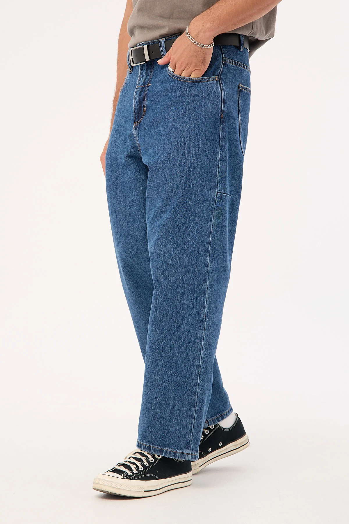 Thrills Behind It All Big Slacker Denim Jean Rinsed Blues - Image 4