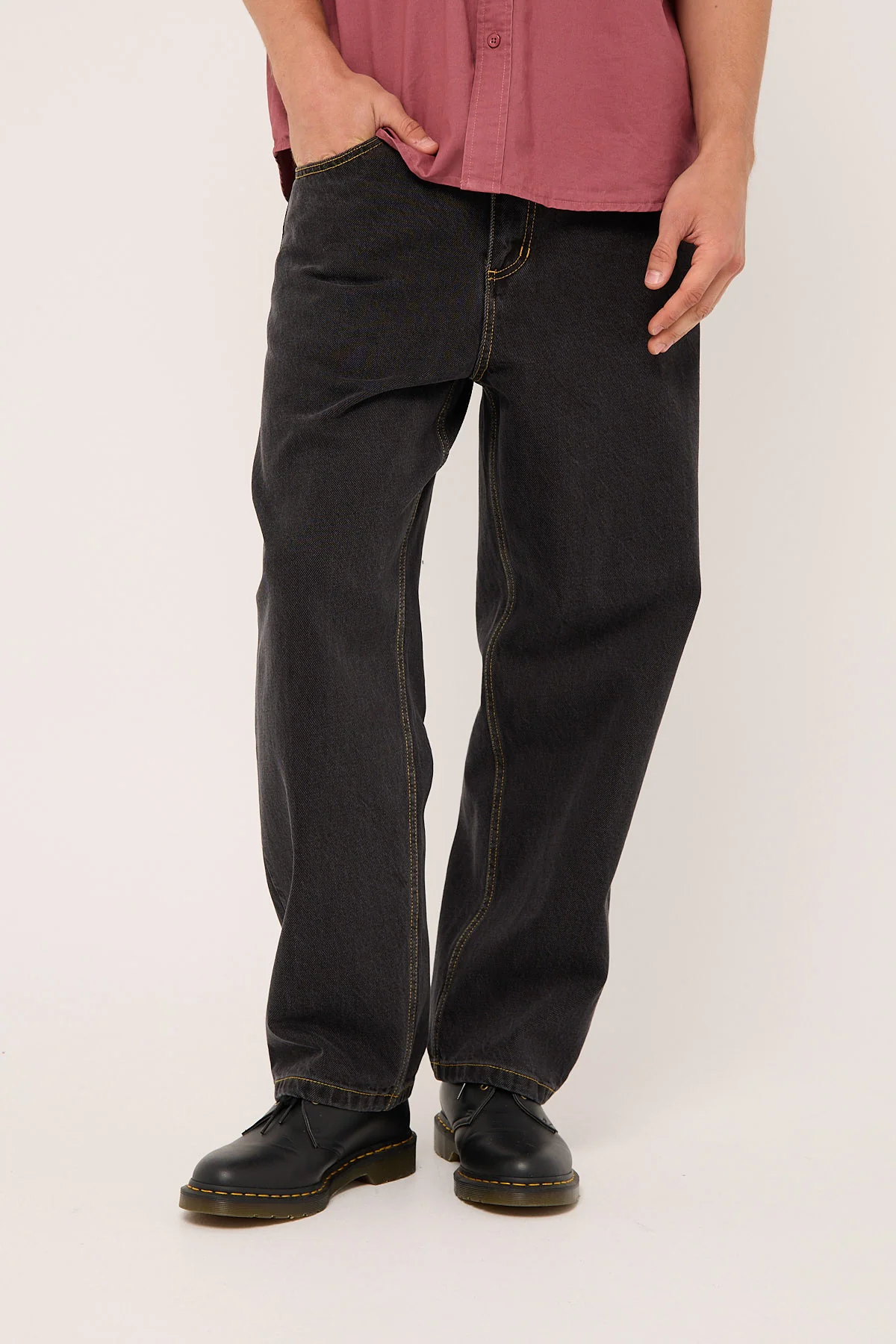 Thrills Big Slacker Denim Jean Black Bull - Image 2