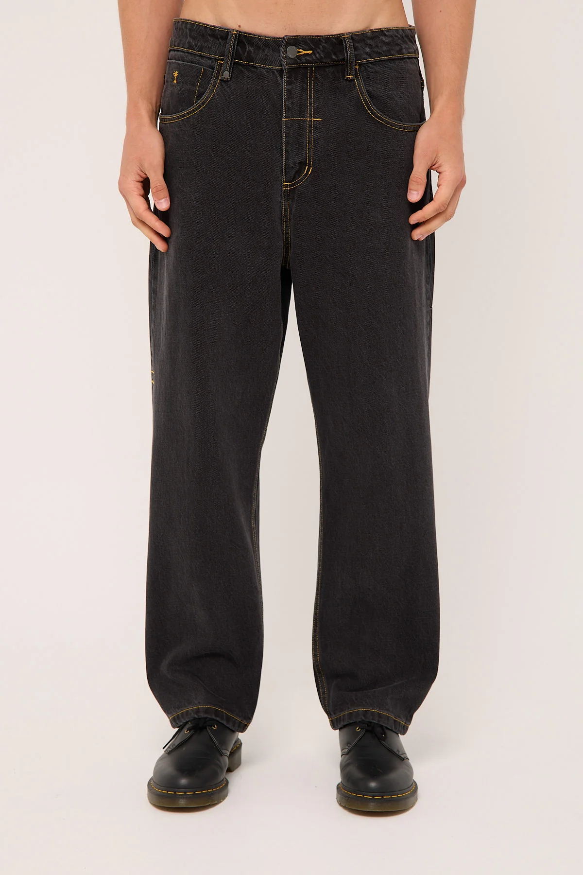 Thrills Big Slacker Denim Jean Black Bull - Image 9