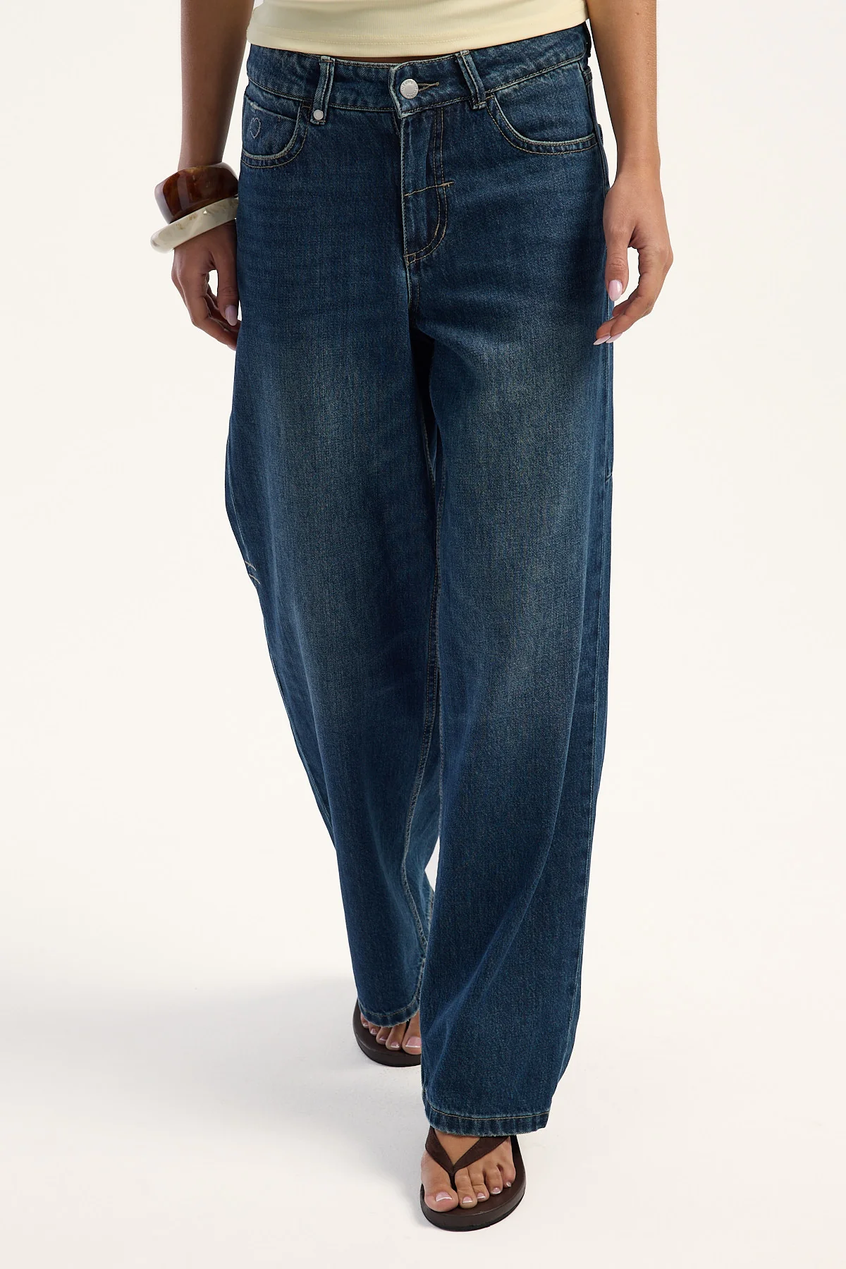 Thrills Billie Low Rise Killer Baggy Jean Teal Blue Used - Image 2