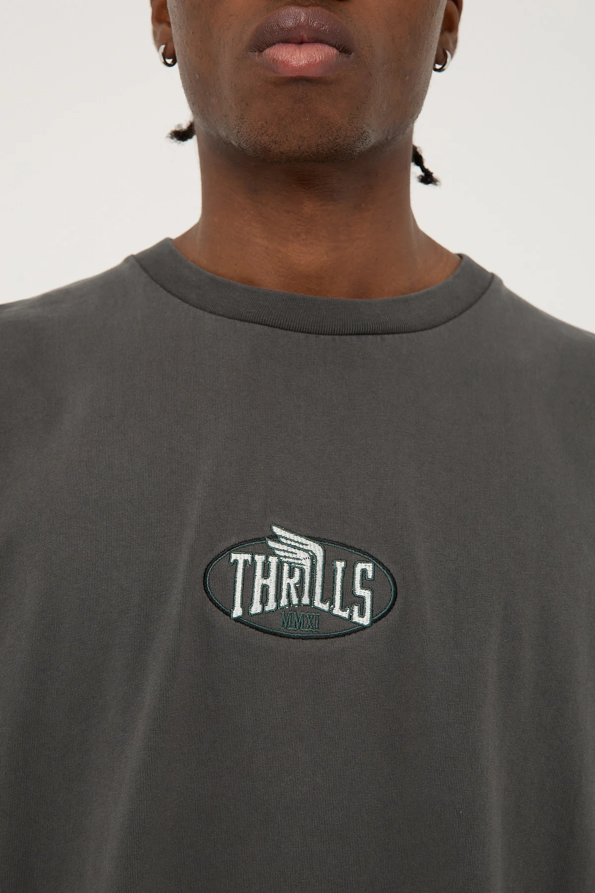 Thrills Born To Fly Embro Oversize Fit Tee Merch Black - Image 6