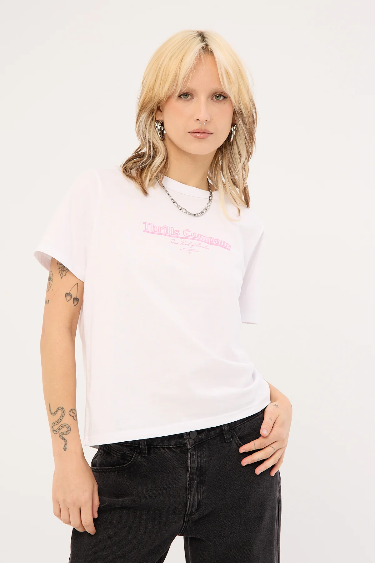 Thrills Exposure Relaxed Tee White - Image 3
