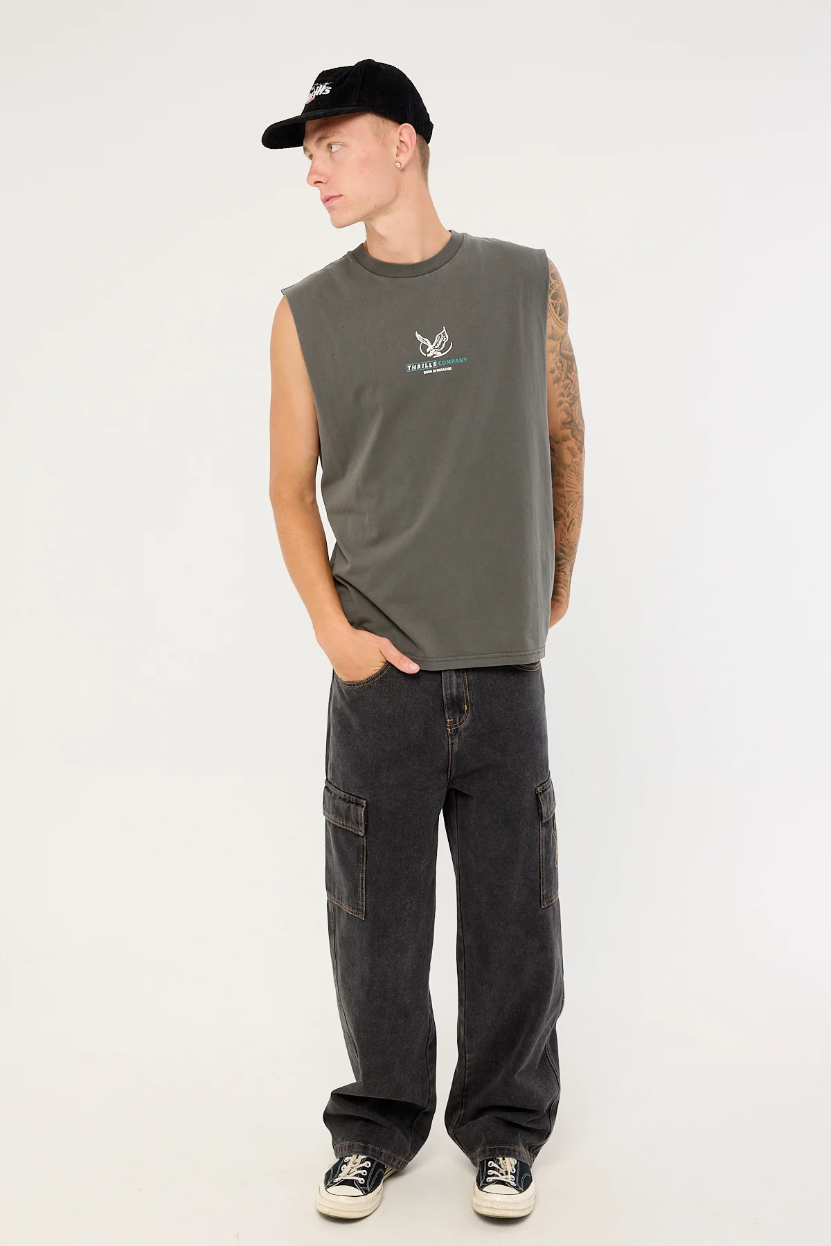 Thrills Glory Merch Fit Muscle Tee Black - Image 2