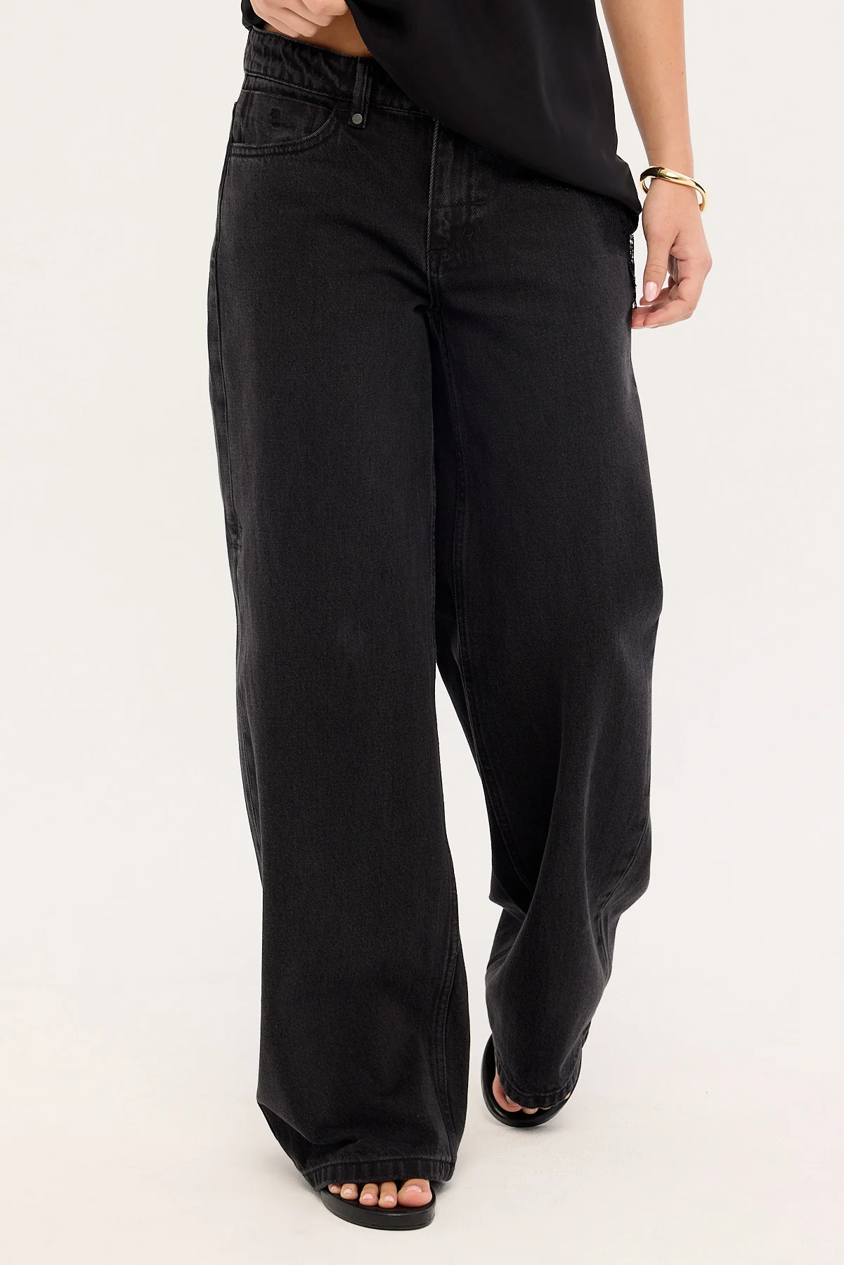 Thrills Hunter Low Rise Wide Leg Jean Aged Black - Image 2