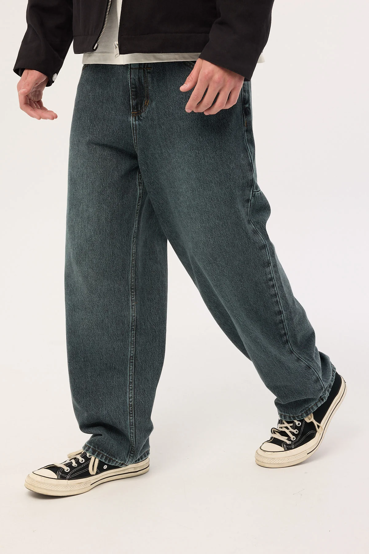 Thrills Lifted Big Slacker Denim Jean Metal Blue - Image 5