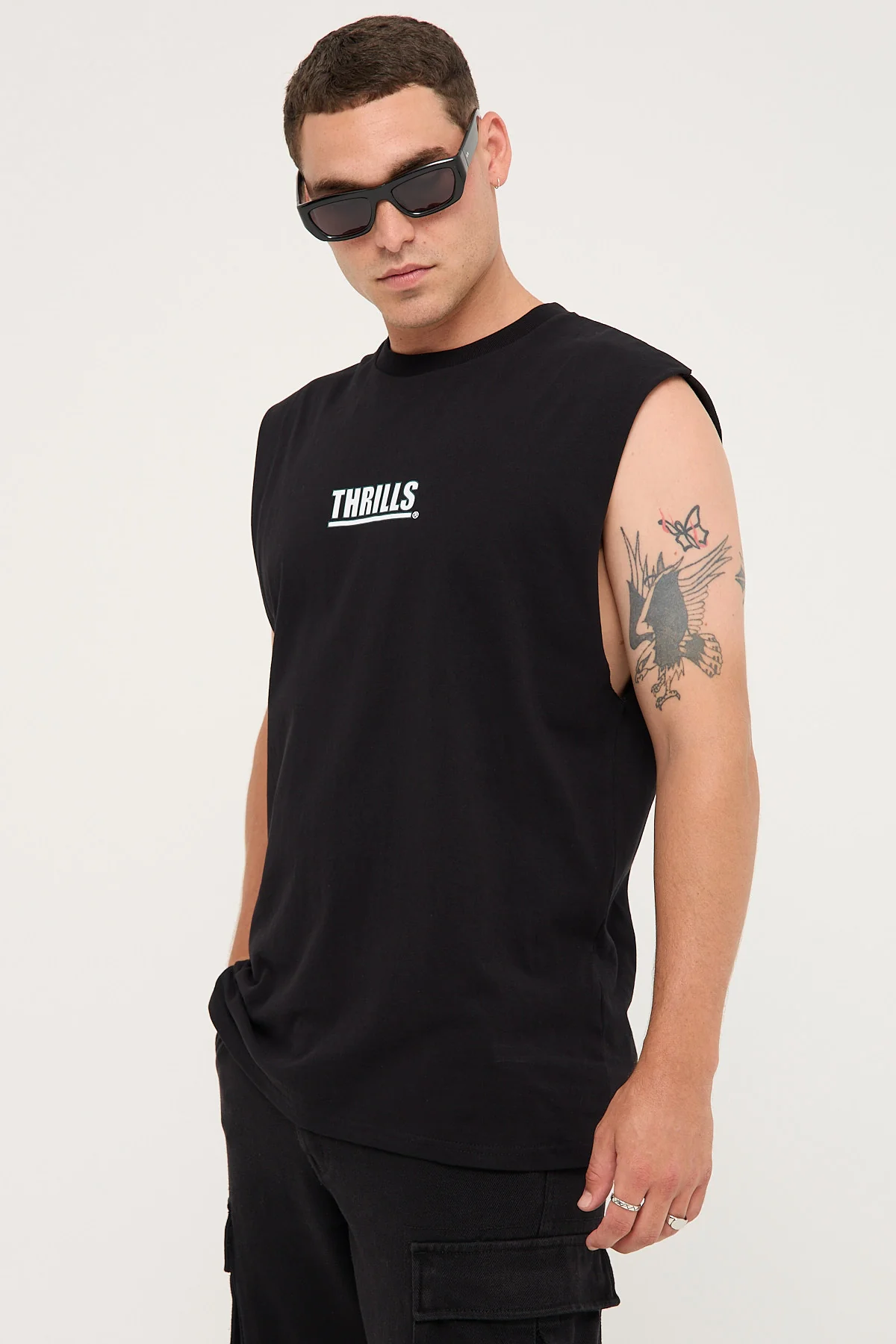 Thrills Logic Merch Fit Muscle Tee Black - Image 3