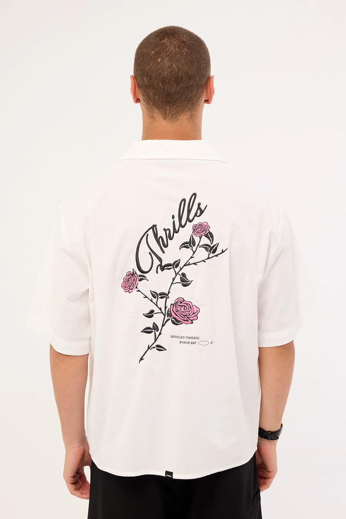 Thrills Lonely Paradise Box Fit Cropped Shirt White - Image 6