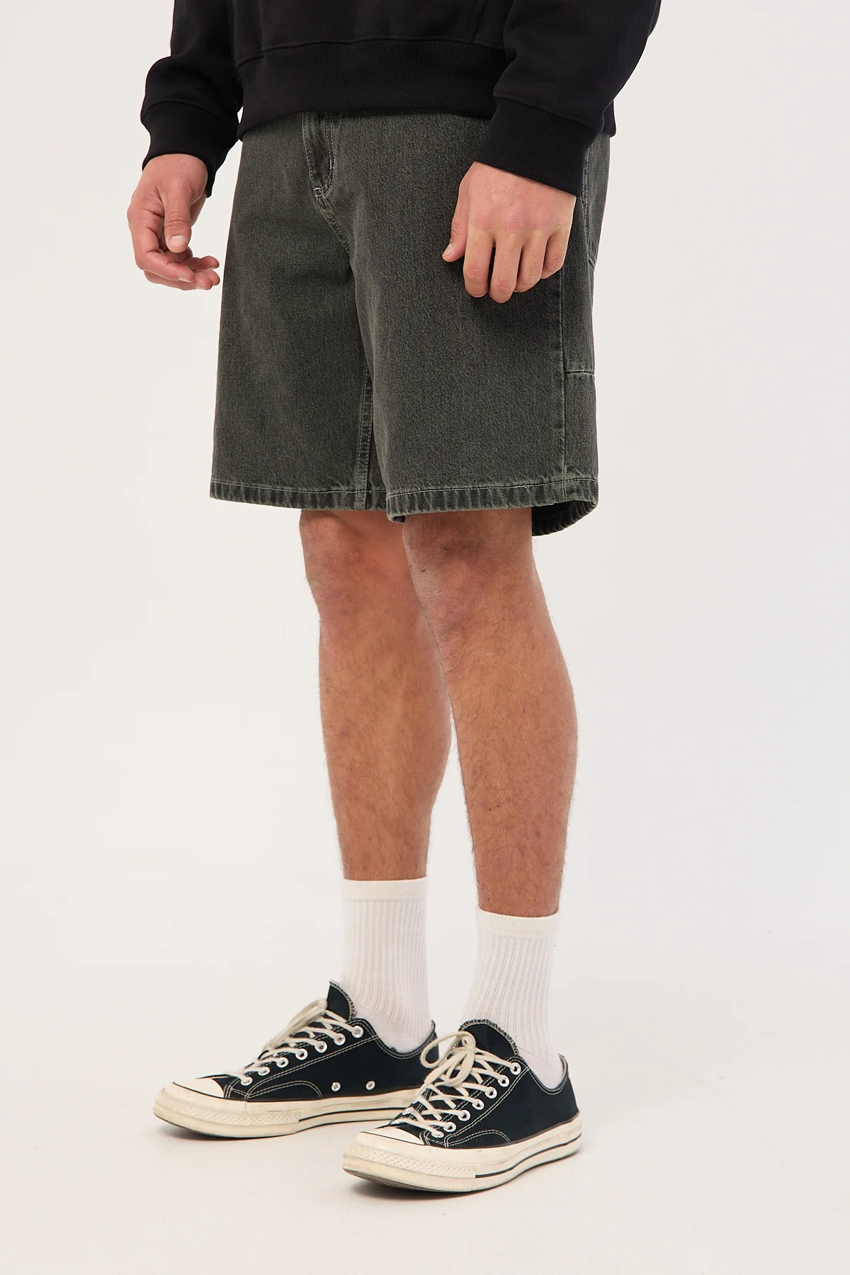 Thrills Nightshade Mid Slacker Denim Short Seaglass Black Overdye - Image 4