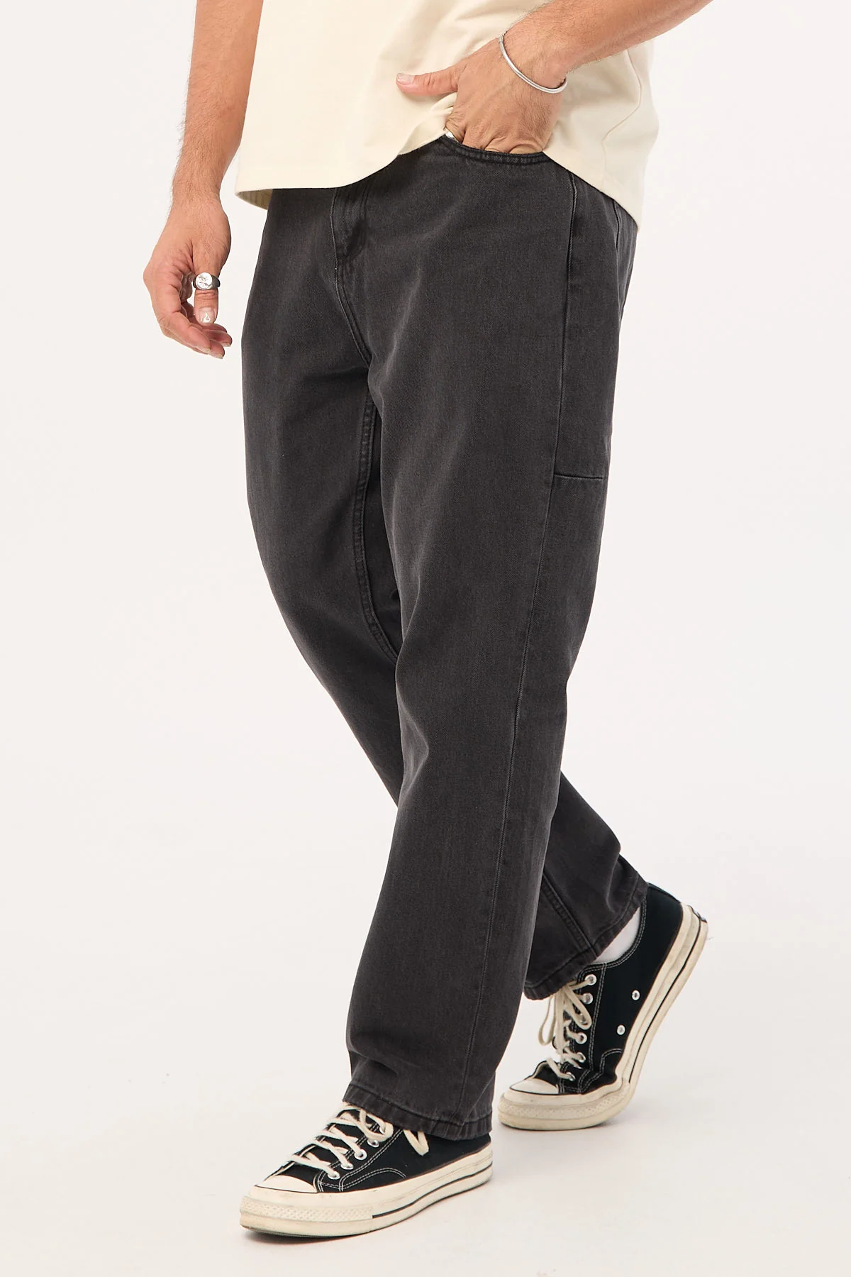 Thrills Slacker Baggy Denim Jean Coal Black - Image 5