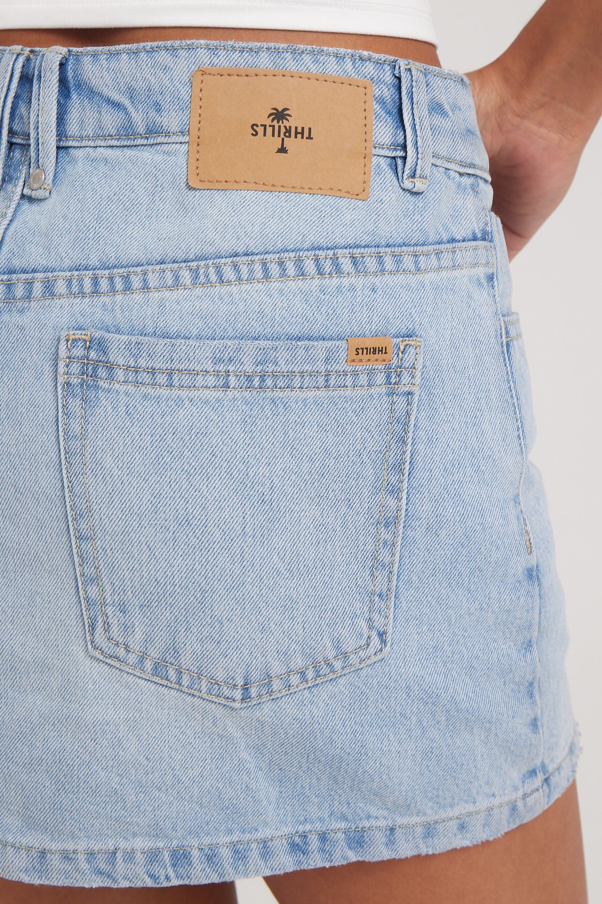 Thrills Sophie Mini Skirt Ash Blue - Image 5