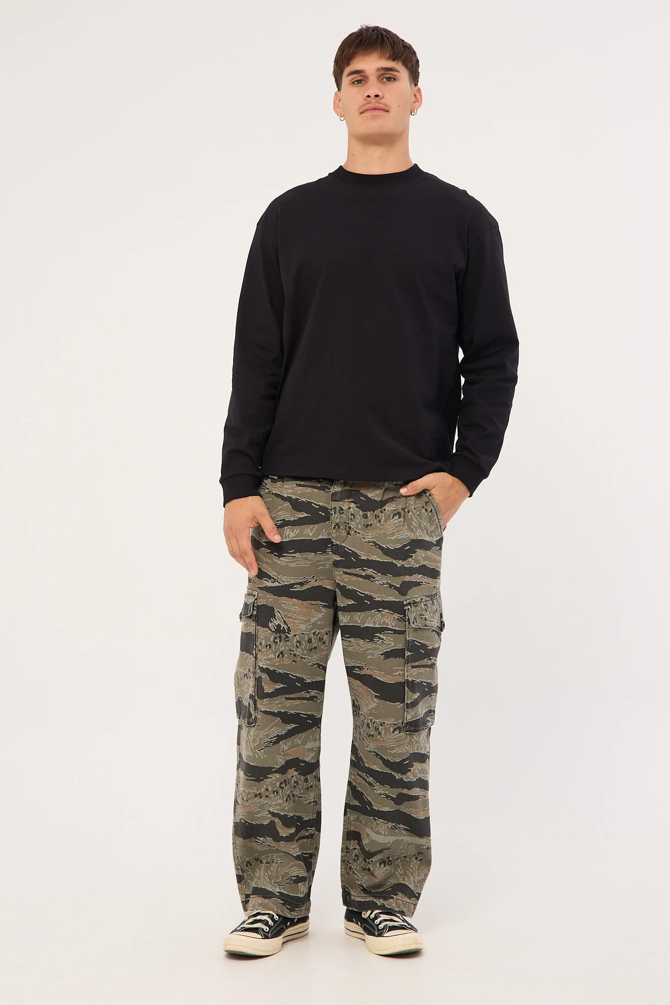 Thrills Transmission Big Slacker Cargo Pant Black Tiger