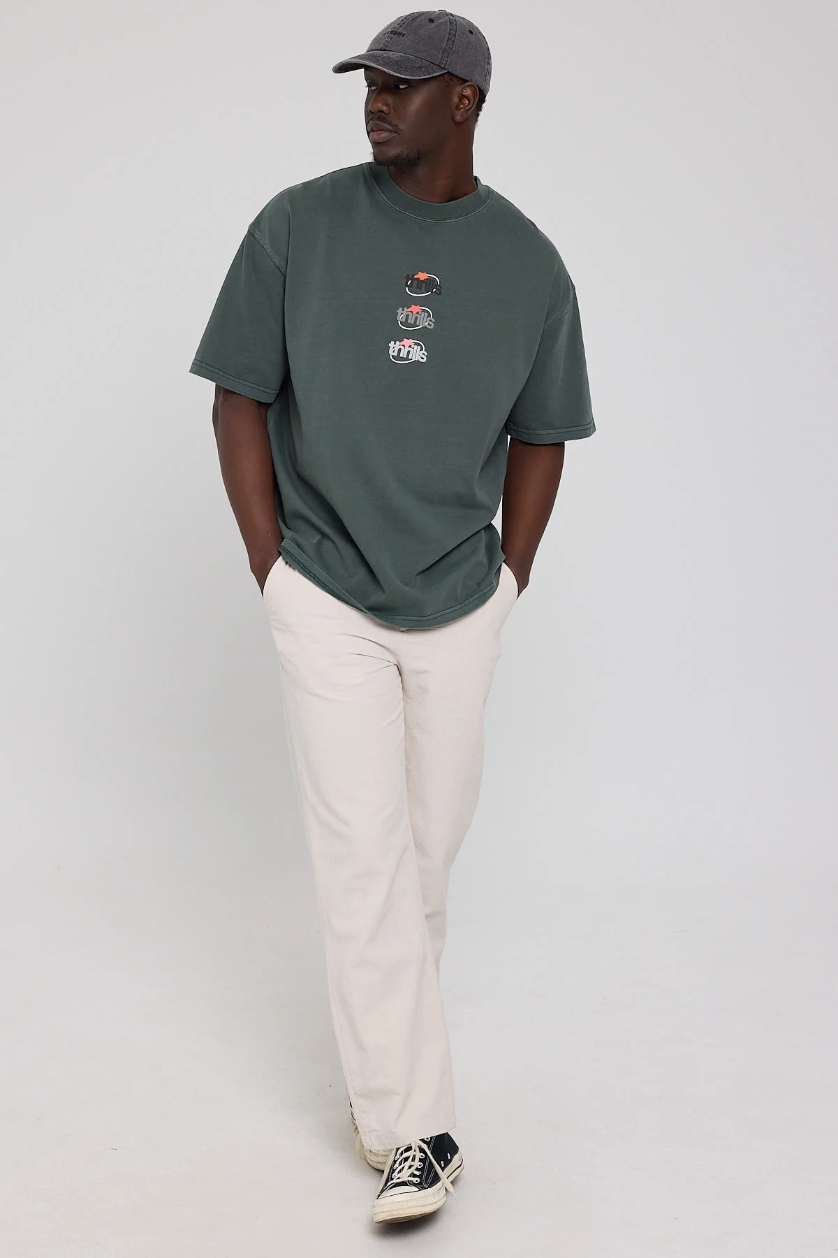 Thrills Tripple Fade Box Fit Oversize Tee Dark Forest - Image 2