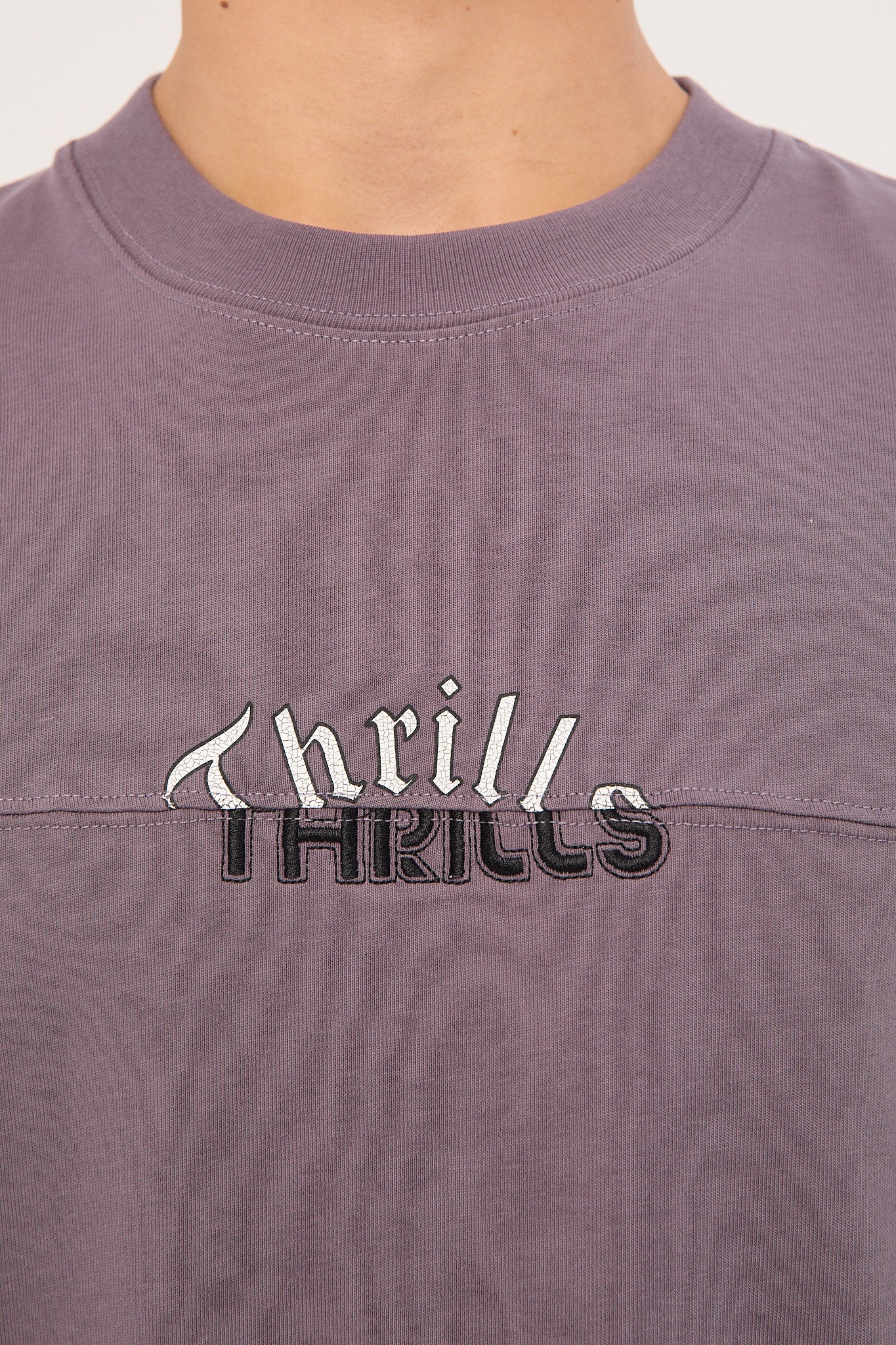 Thrills Used And Fused Box Fit Oversize Short Tee Purple Ash - Image 5