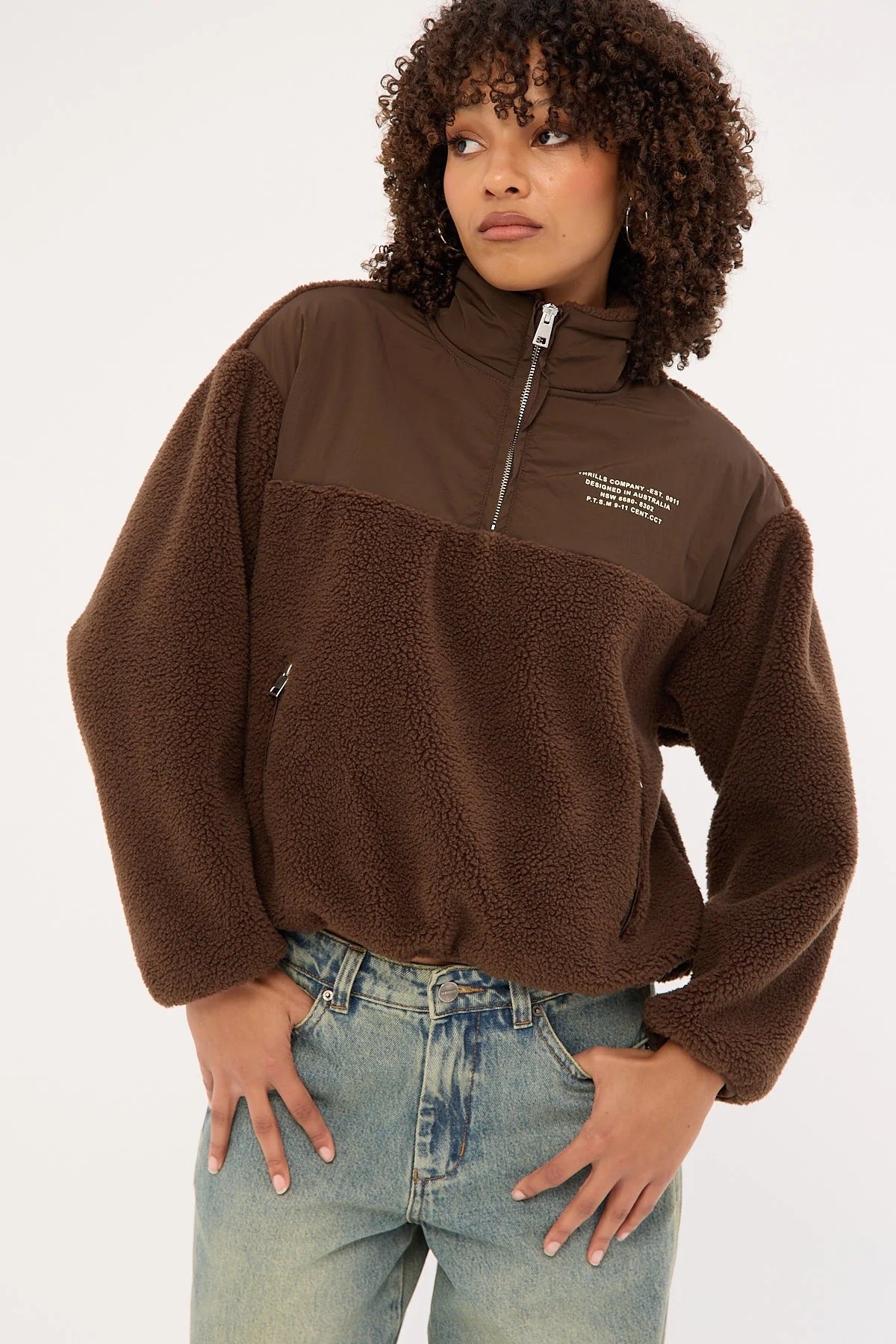 Thrills Warm Down Polar Fleece Java - Image 3