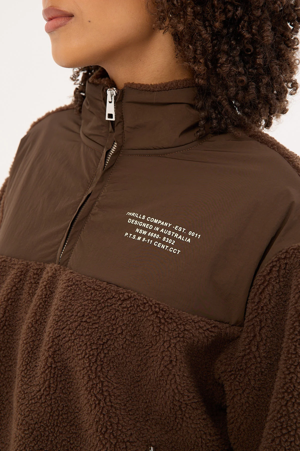Thrills Warm Down Polar Fleece Java - Image 4