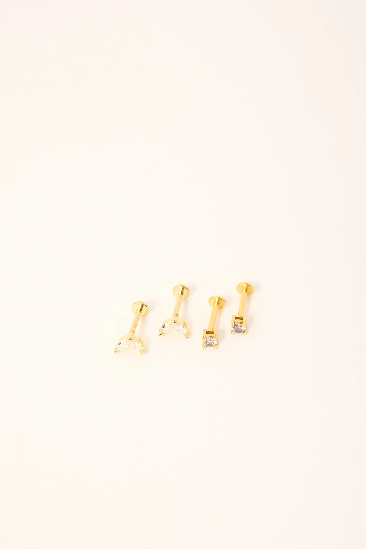 Token Delaine Diamante Flatback Earring 2 Pack Gold - Image 2