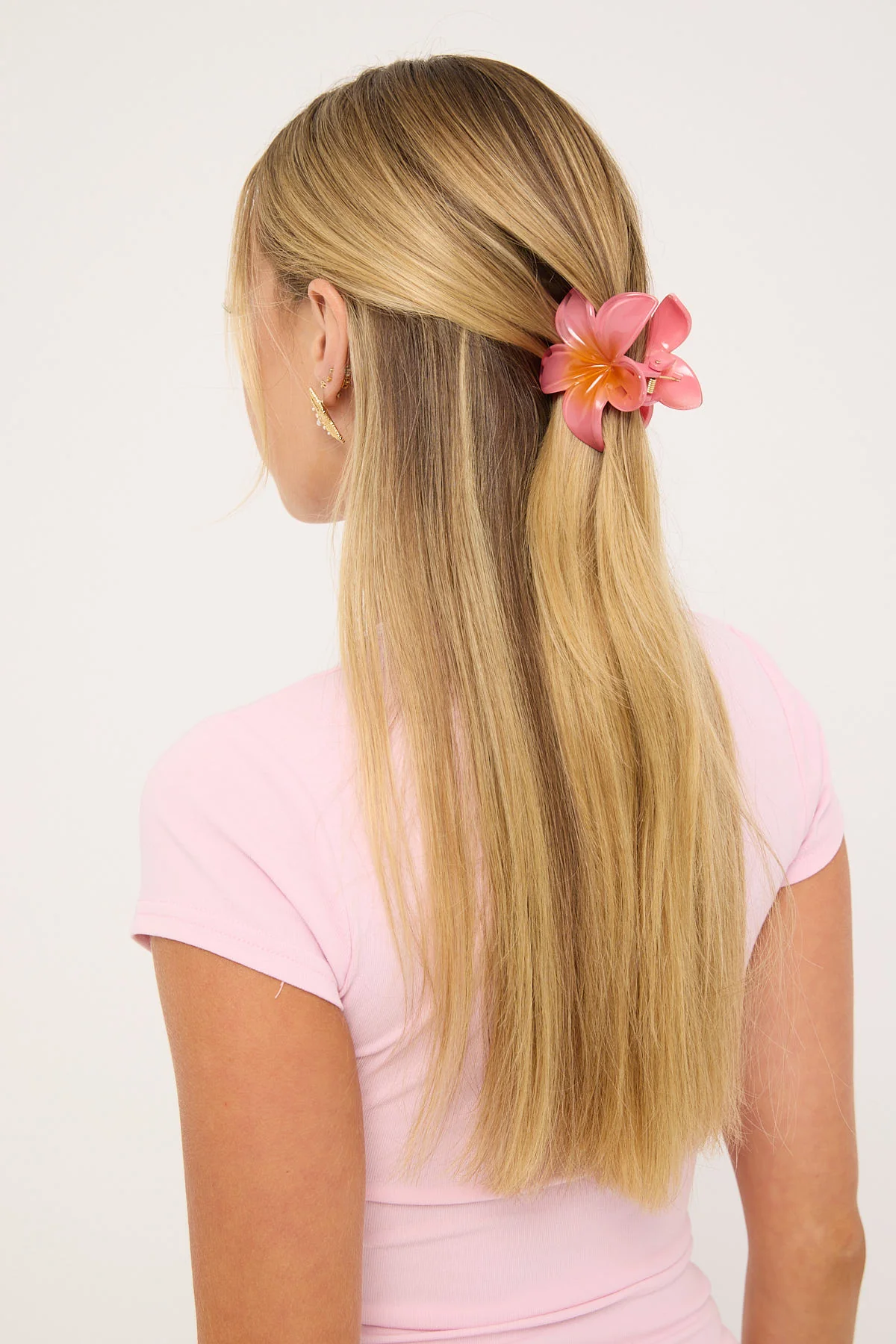 Token Frangipani Flower Claw Clip Pink - Image 2
