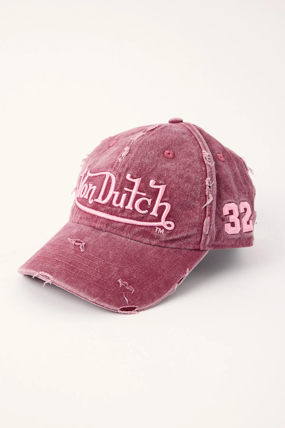 Von Dutch Big Signature 32 Dad Cap Burgundy/Pink - Image 3