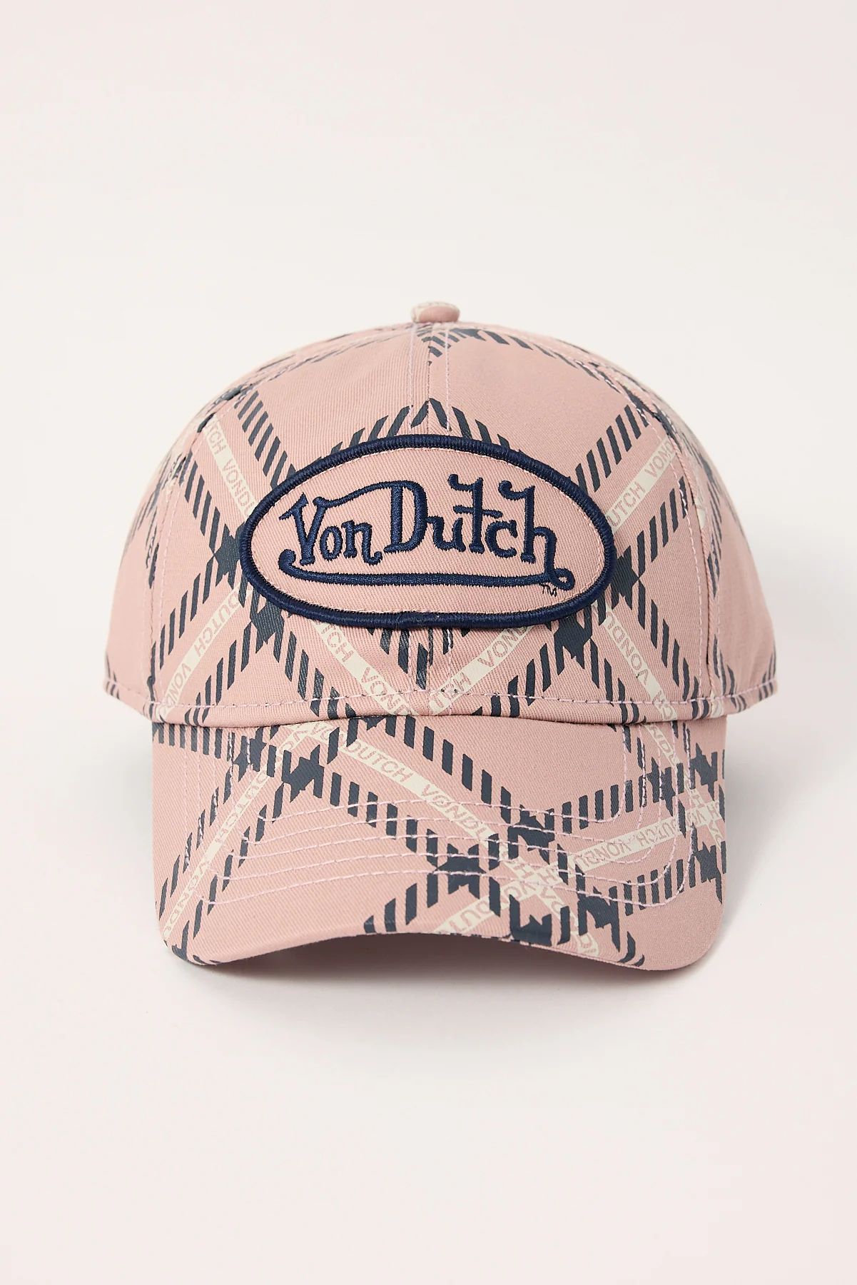 Von Dutch Dad Cap Pink Plaid