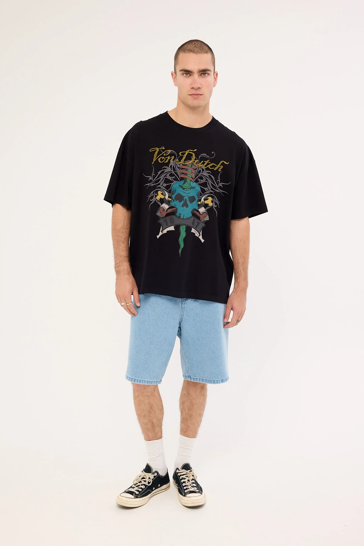 Von Dutch Mens Skull Tee Black - Image 2