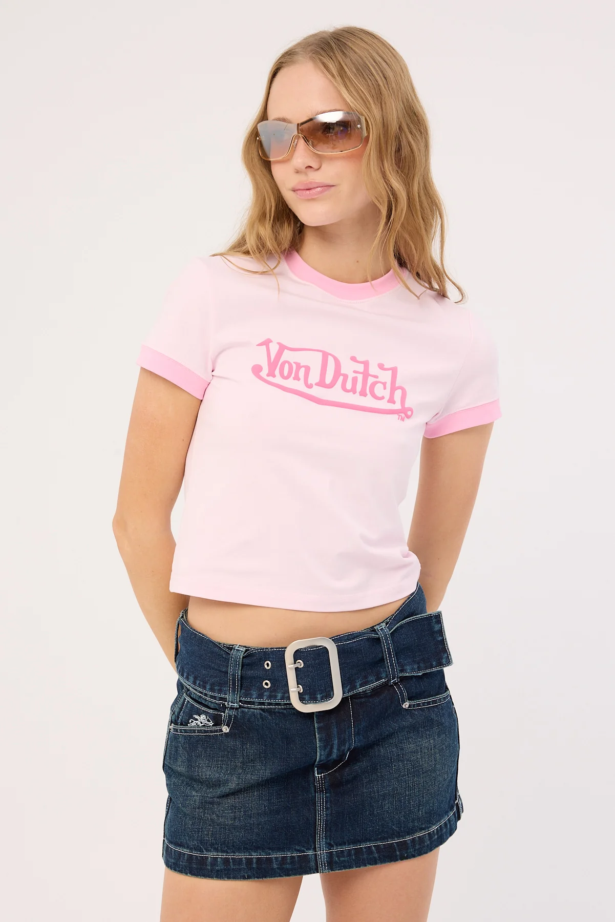 Von Dutch Von Dutch Basic Baby Tee Pink/Baby Pink - Image 2