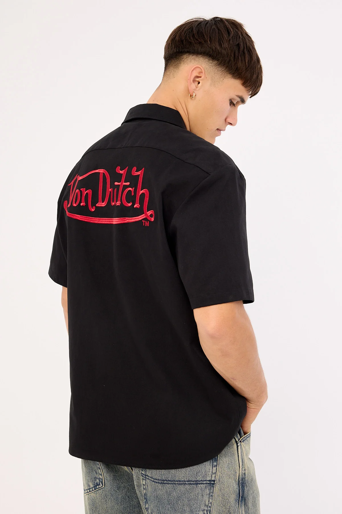 Von Dutch Von Dutch Mix Men's Collared Shirt Black - Image 6