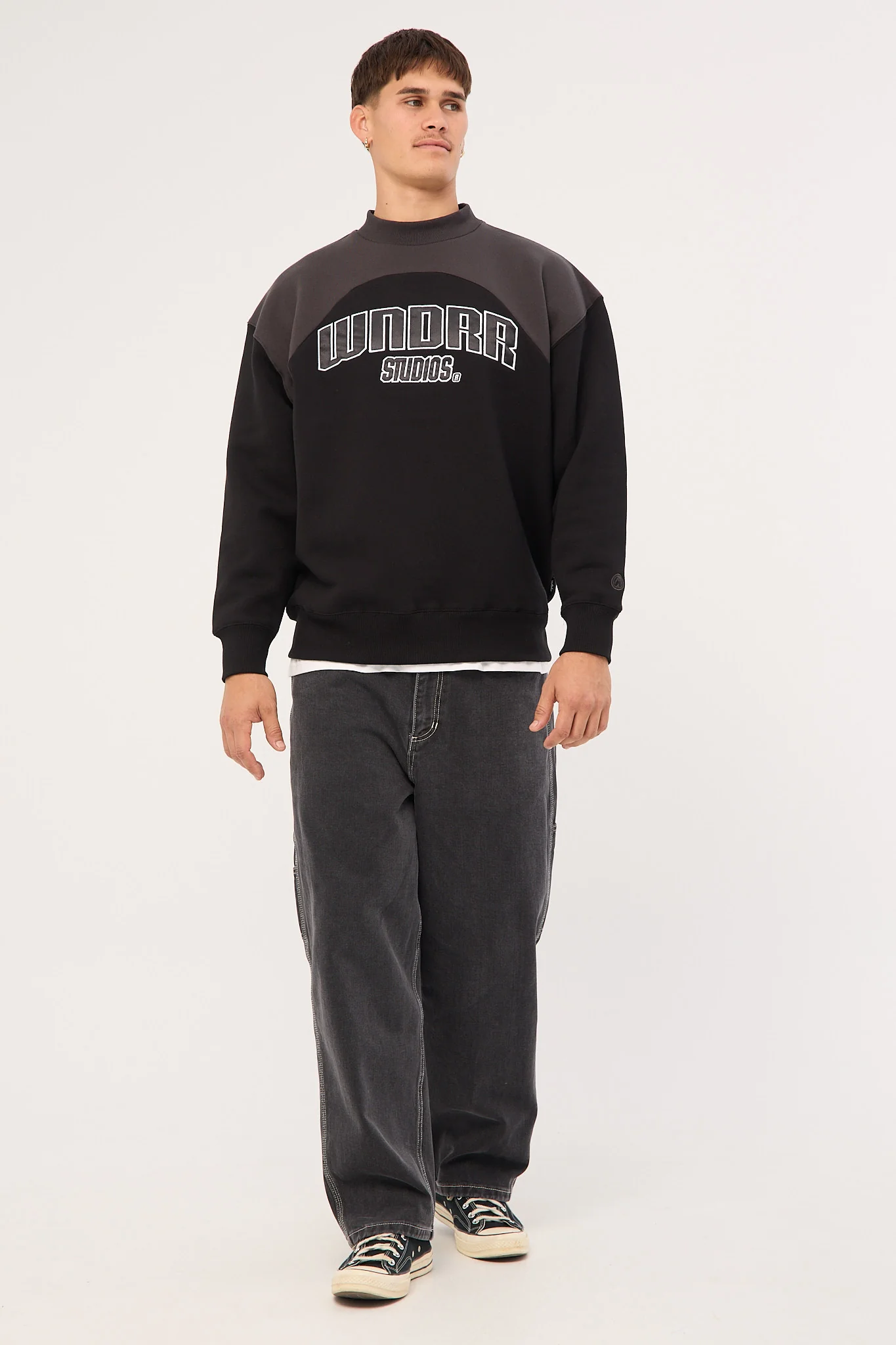 Wndrr Limitz Panel Crew Sweat Black - Image 2