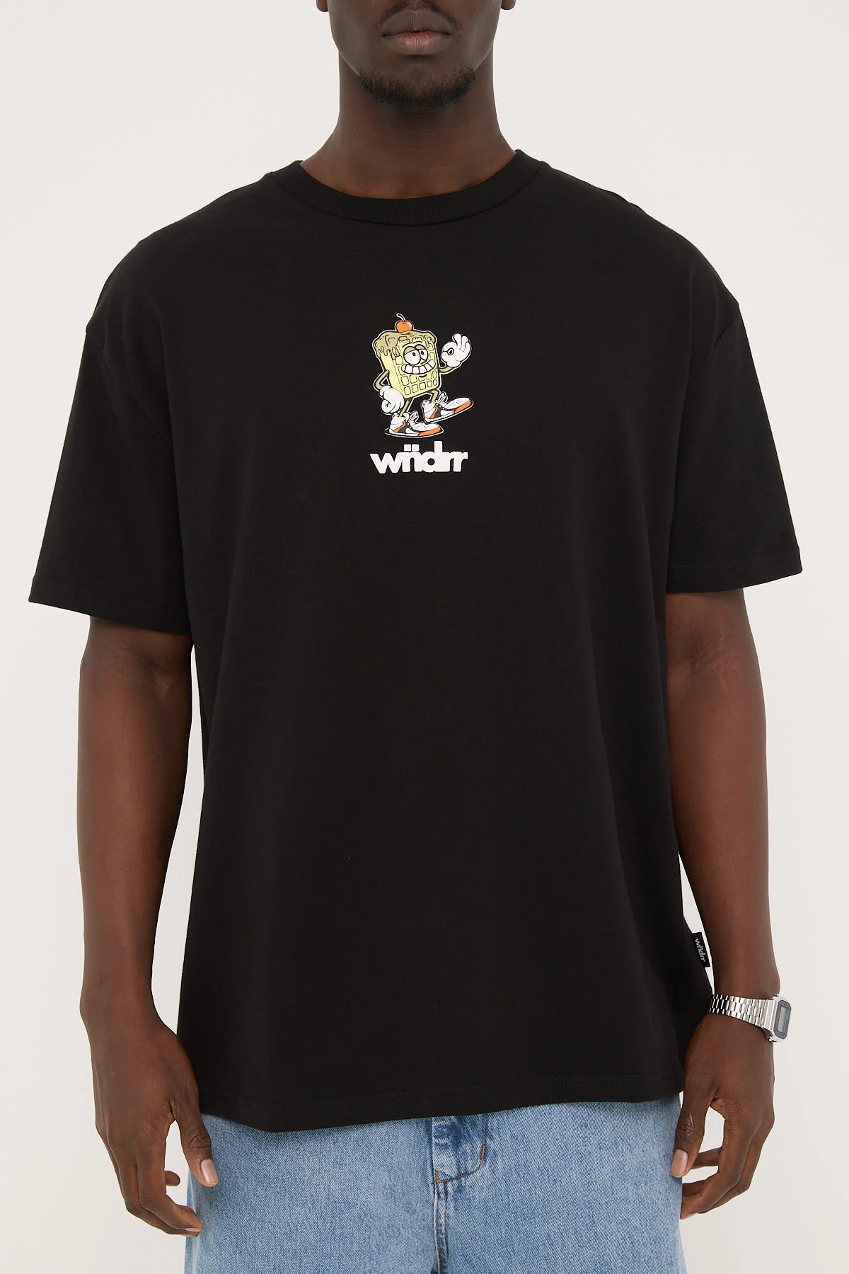 Wndrr Waffle House Box Fit Tee Black - Image 8