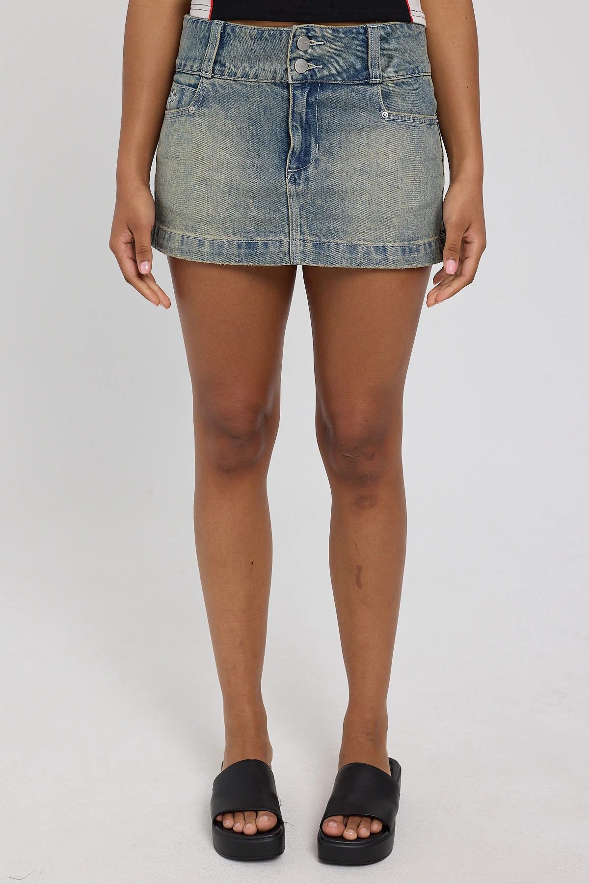 Worship 00s Micro Skirt Garbage Grime Blue - Image 7