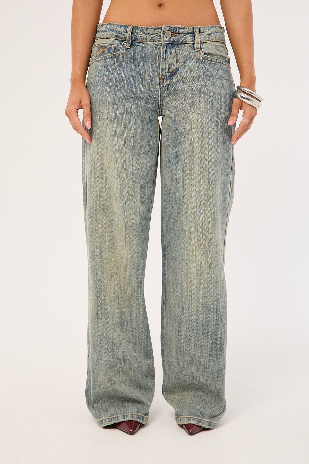 Worship Baggy Low Rider Jean Dirty Streaky Fade - Image 9