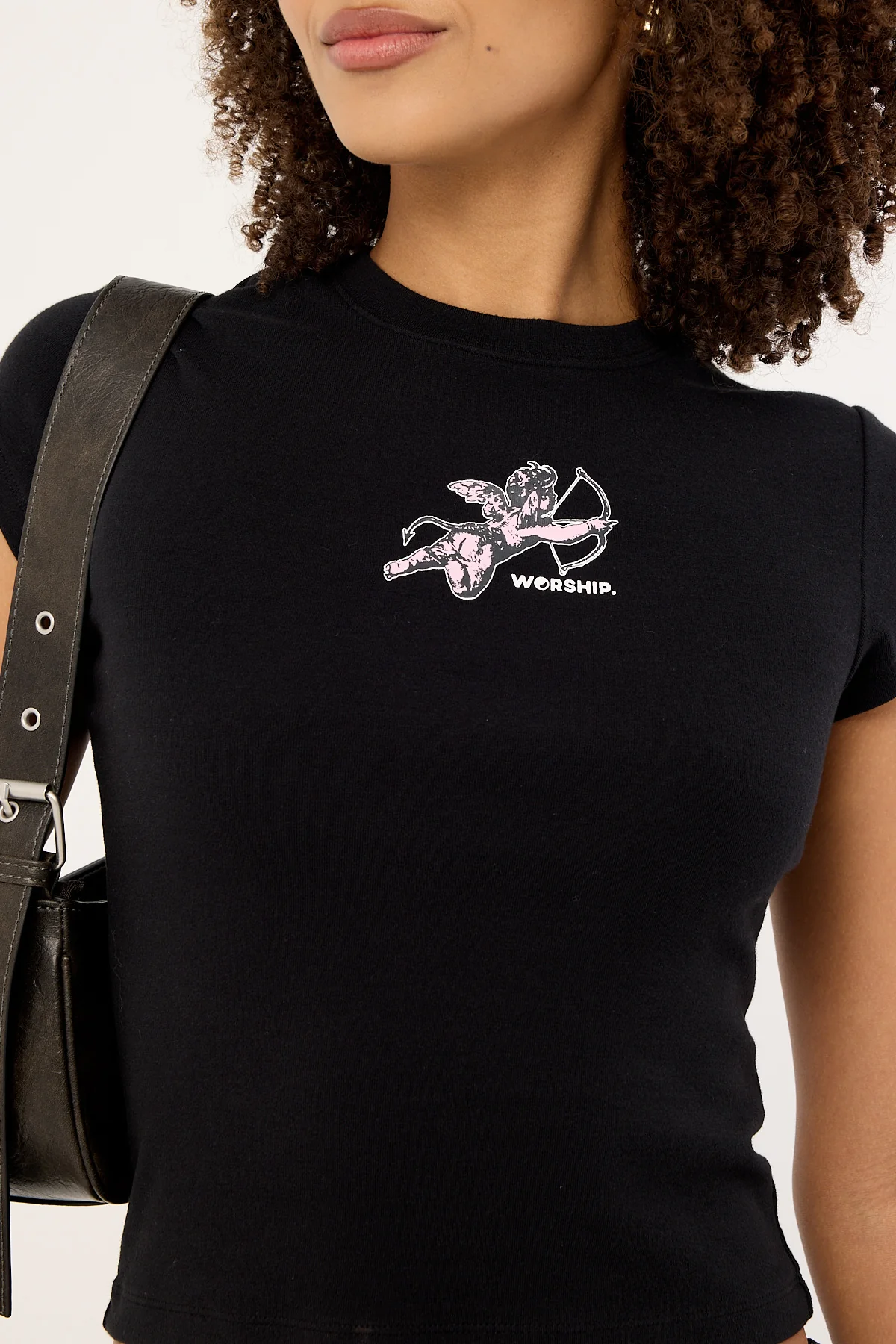 Worship Cherub Cap Sleeve Tee Black - Image 3