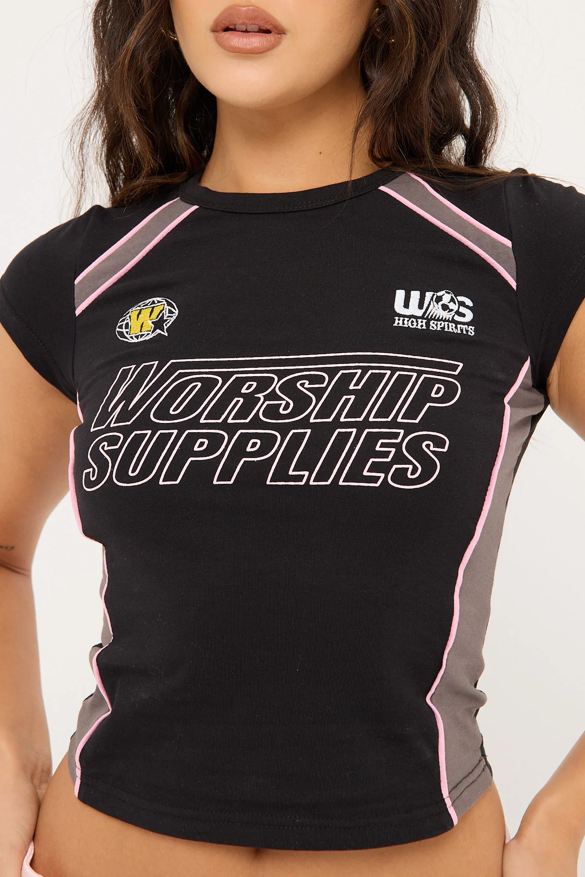 Worship Football Baby Cap Sleeve Black - Image 5