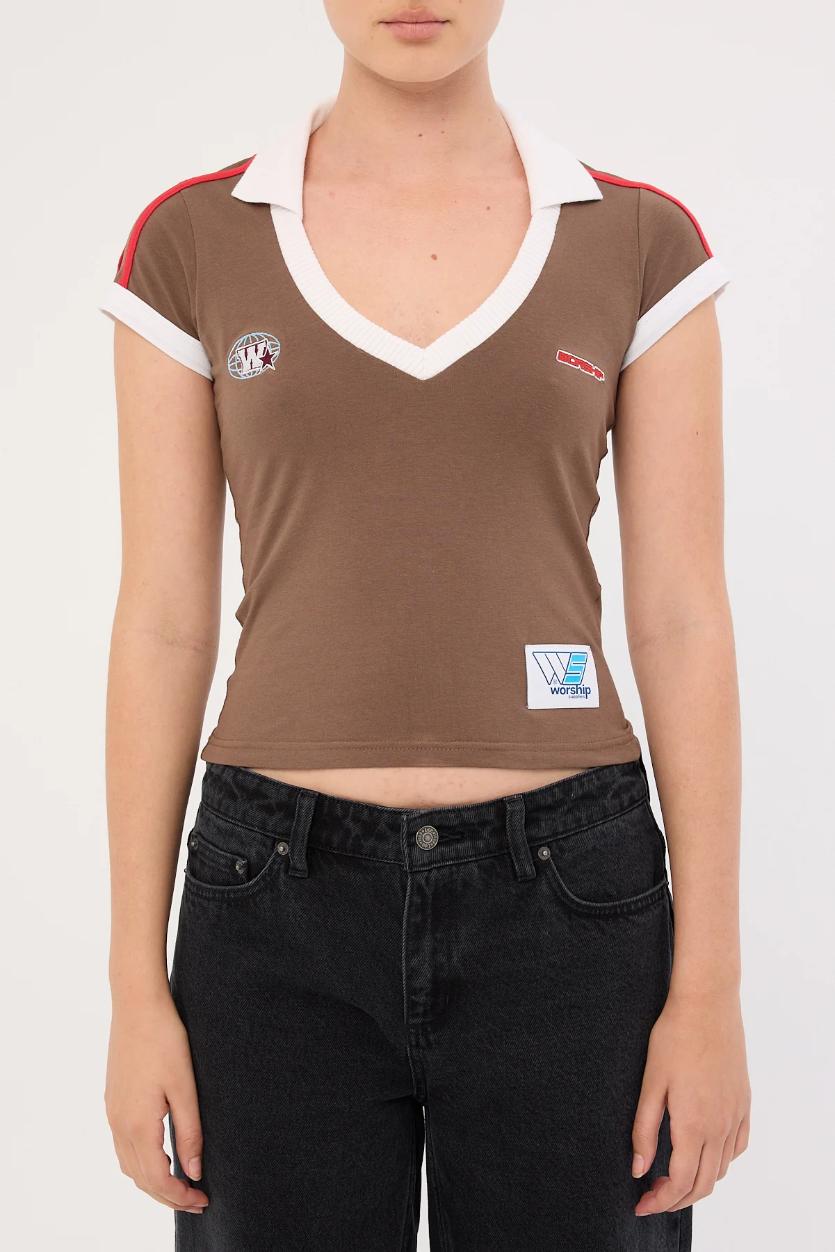 Worship Football Baby Polo Brown/Red - Image 7
