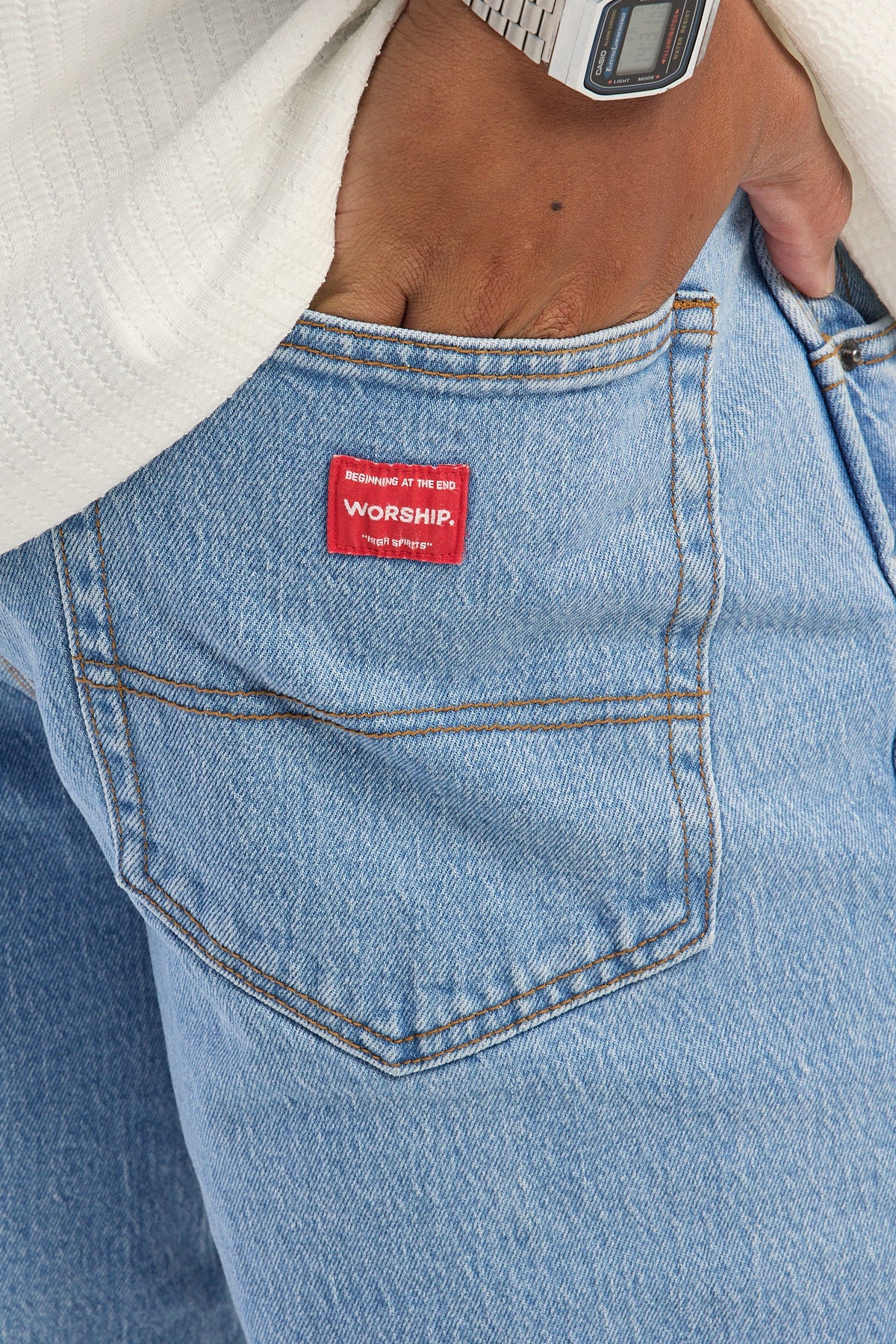 Worship Lounger Baggy Jean Electric Fade Blue - Image 6