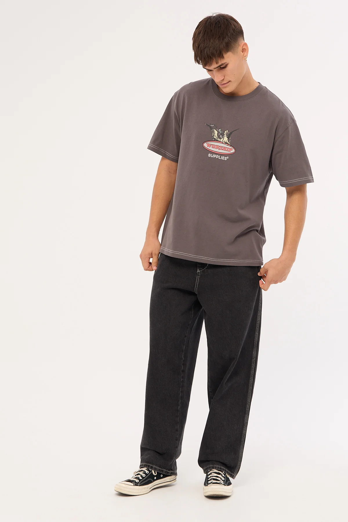 Worship Maybe Today Tee Worn Black - Image 2