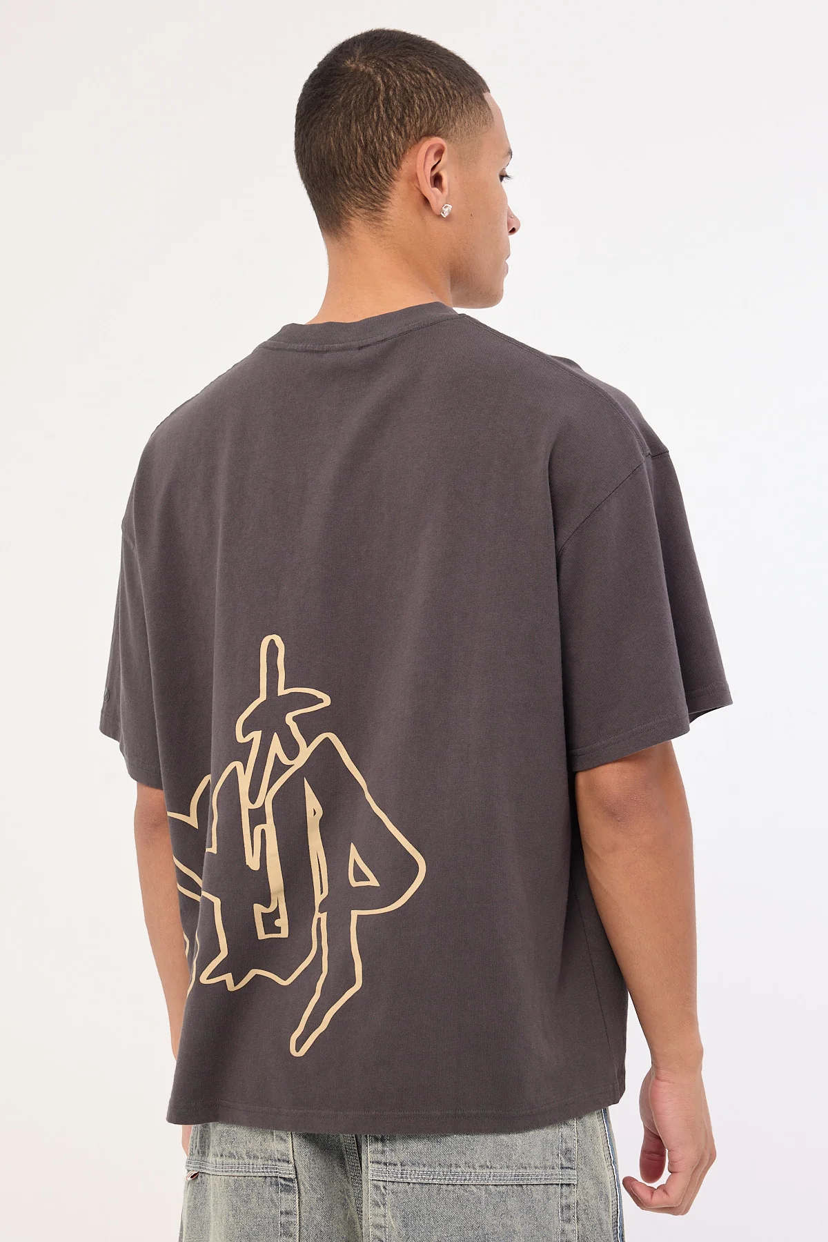Worship Sprays Oversized Tee Worn Black - Image 4