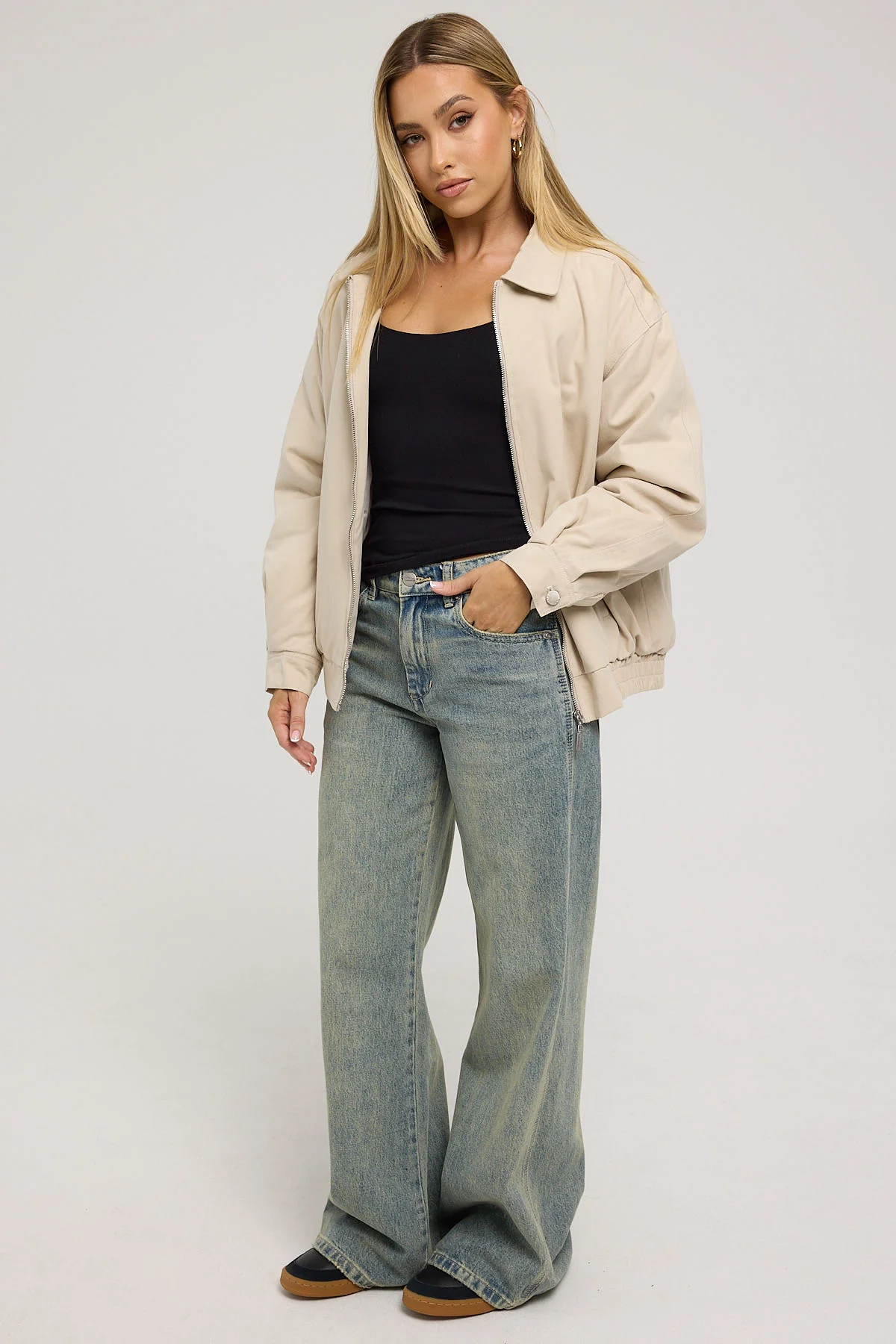 Worship Sweeper Wide Leg Jean Garbage Grime Blue - Image 2