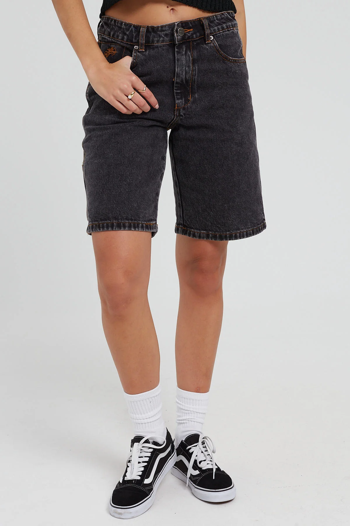 Worship Worship Carpenter Denim Short Black Rinse - Image 10