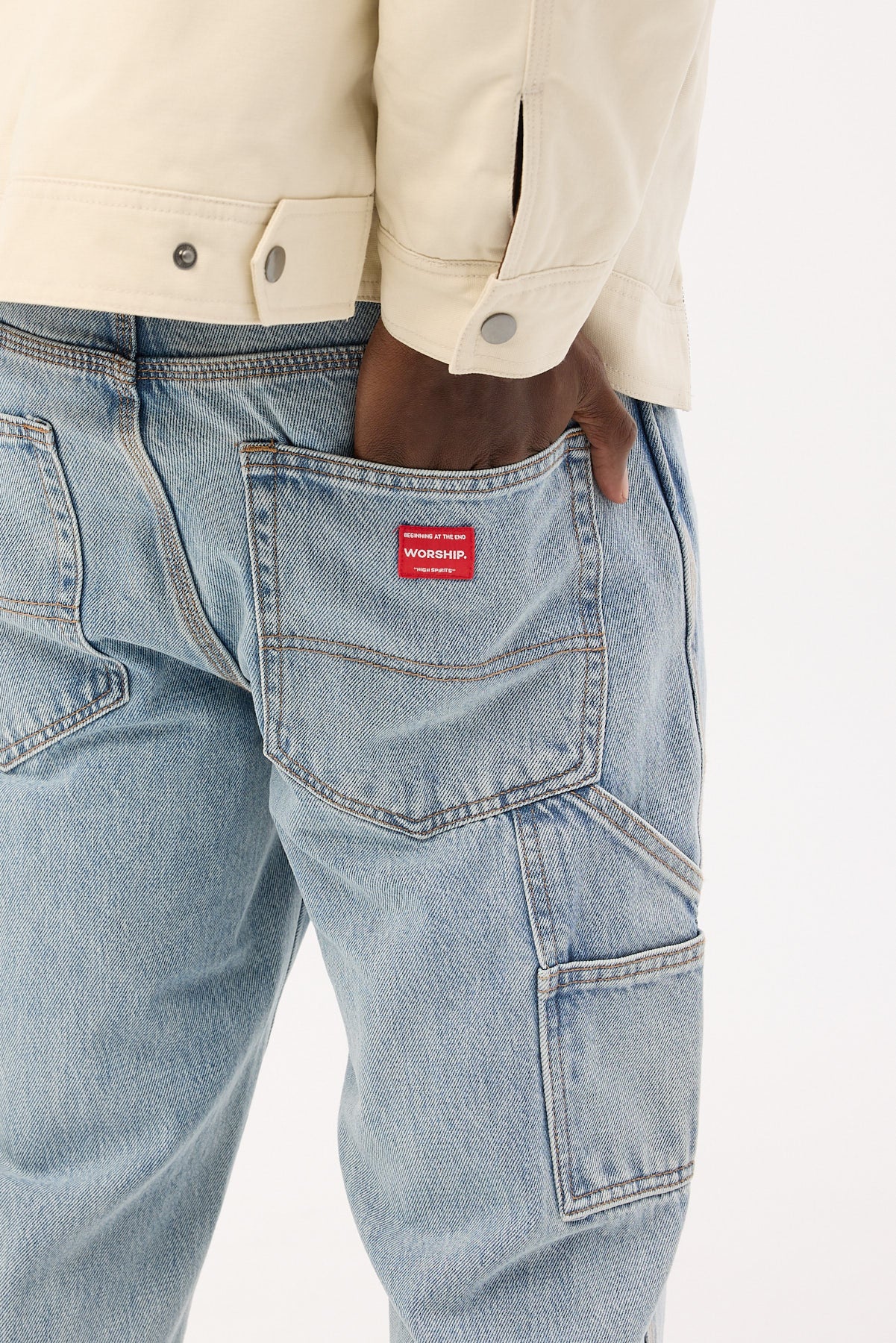 Worship Carpenter Jean Worship Worn Blue Denim - Image 7