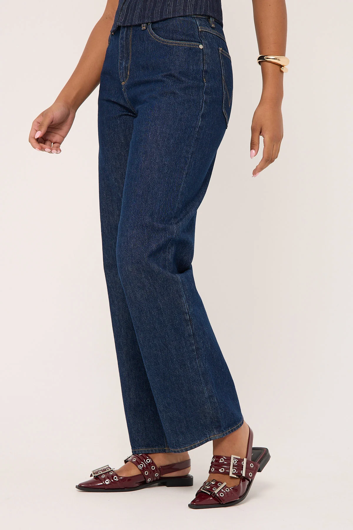 Wrangler Mid Bella Baggy Jean Inkspot - Image 4