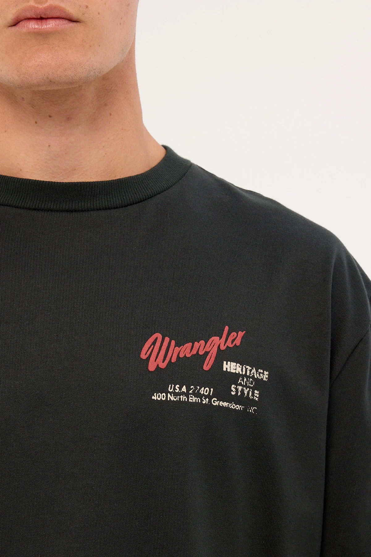 Wrangler Motel Boxcar Tee Dark Slate - Image 4
