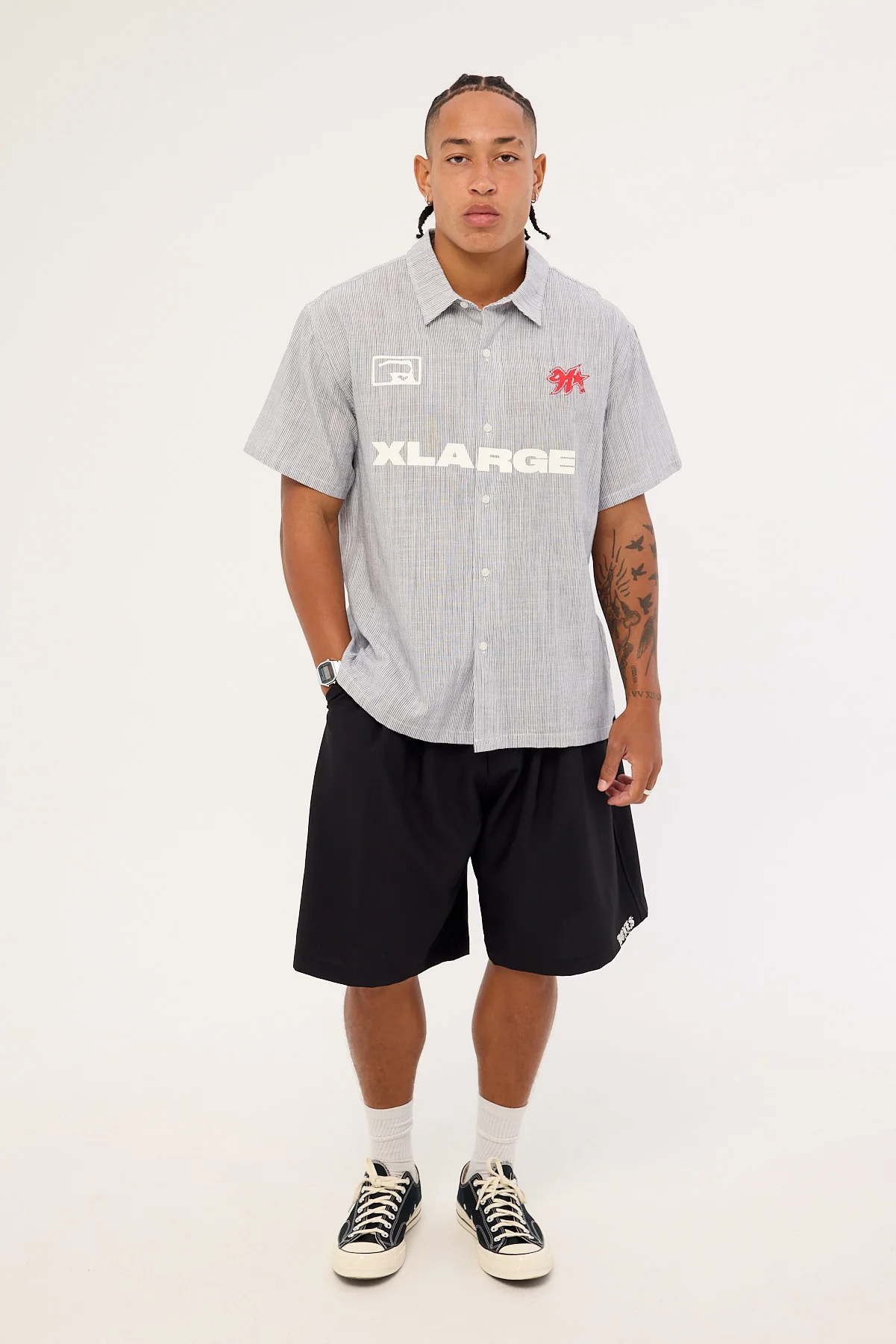 Xlarge 91 Star Short Sleeve Shirt White Blue Stripe - Image 2