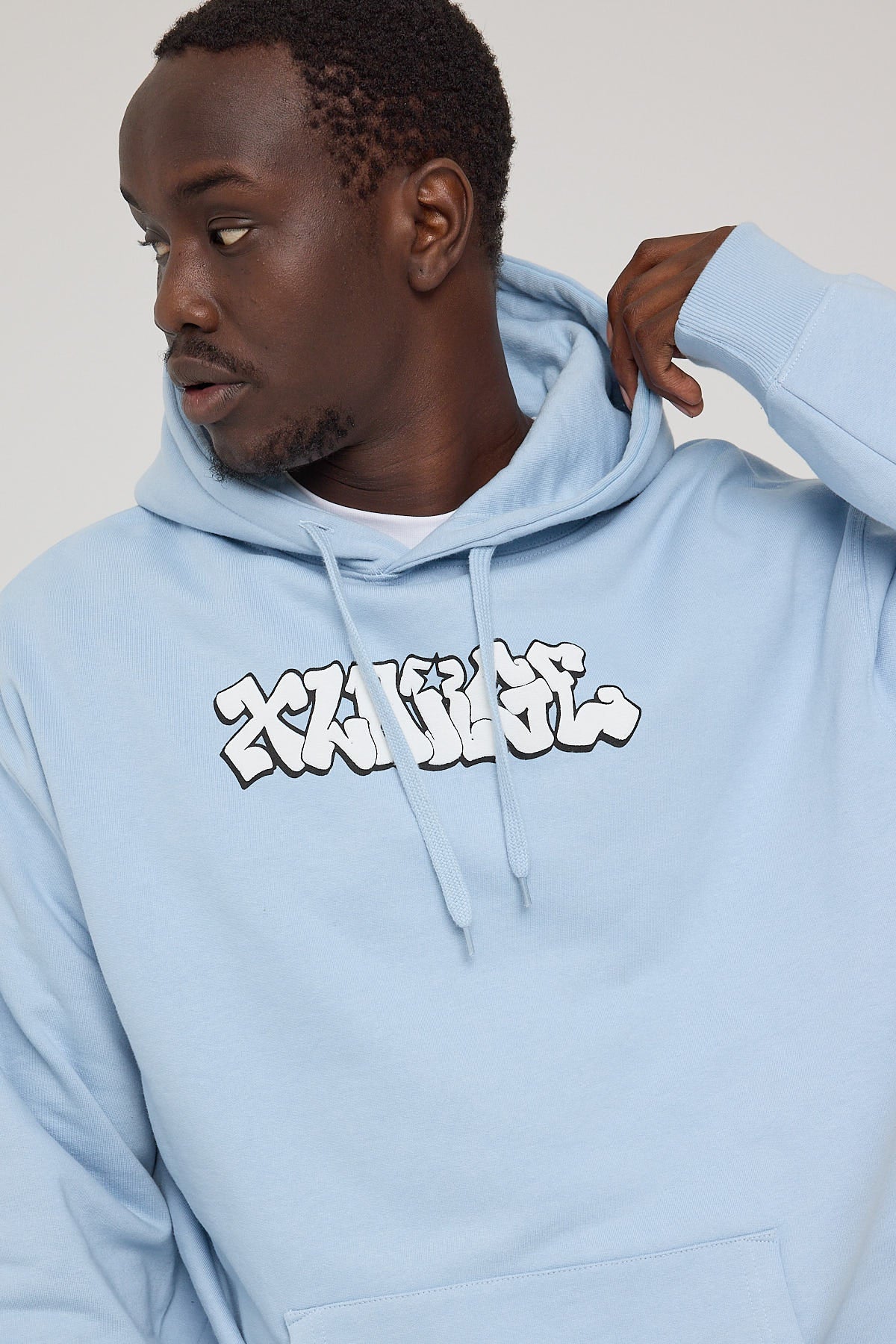 Xlarge Graff Fleece Hood Powder Blue - Image 3